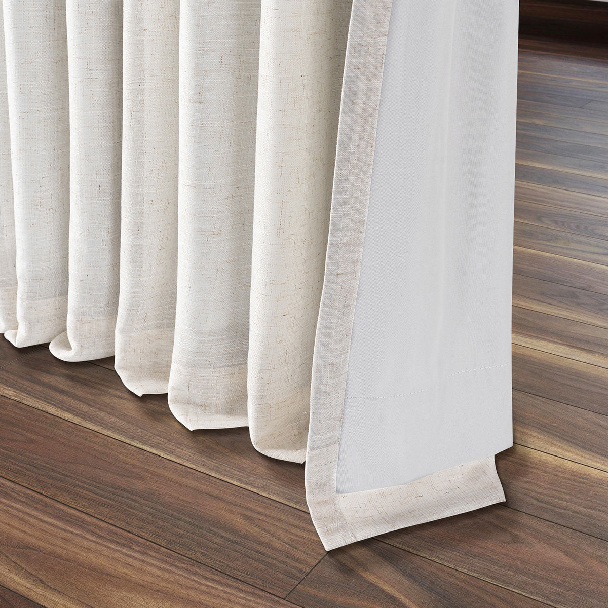 Luxury Semi-Sheer Black Linen Curtains - Custom Pleated Drapes for Living Room & Bedroom Window Decor