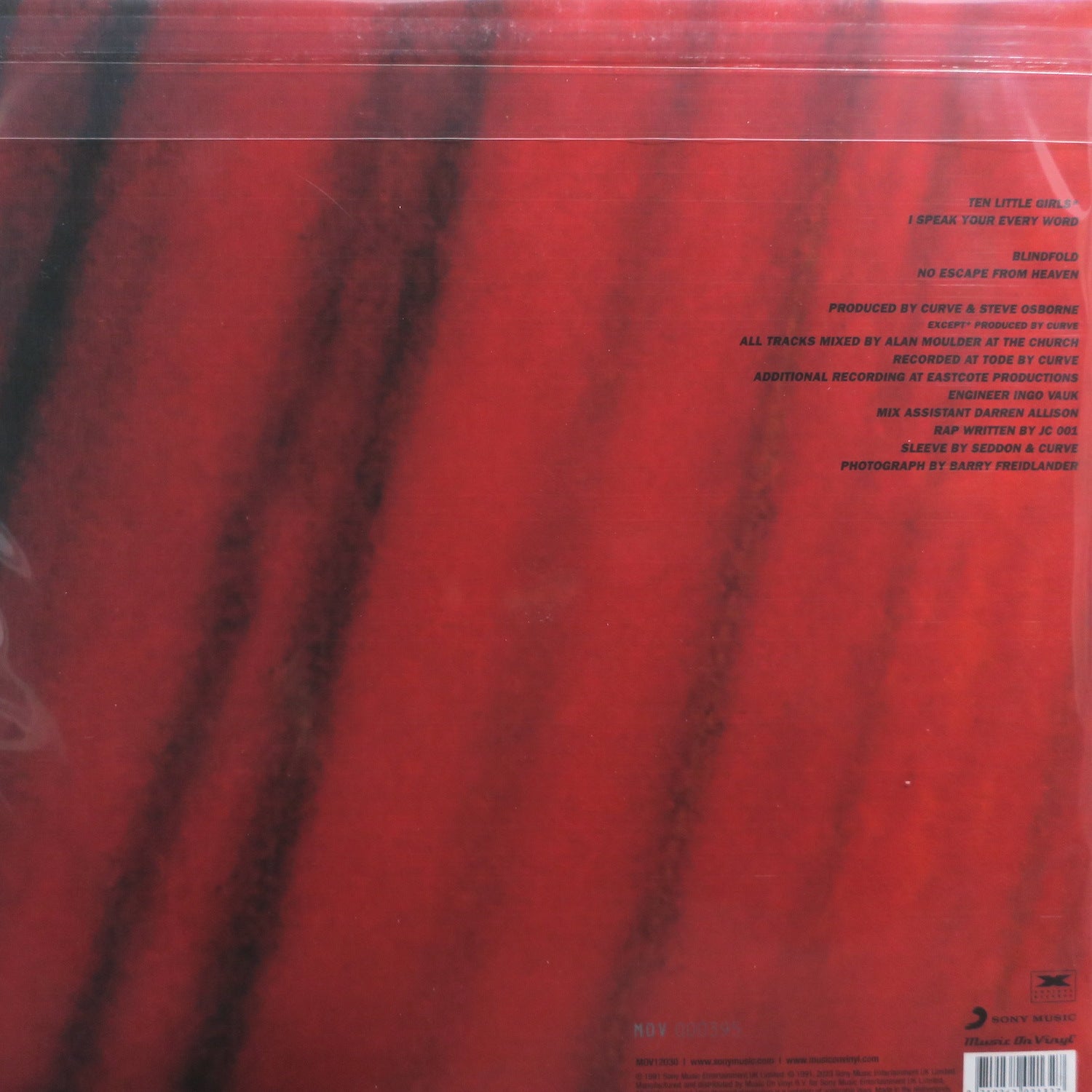 CURVE 'Blindfold' 180g RED/BLACK Vinyl EP - Limited Edition 1991 Indie Shoegaze Record - Perfect for Vinyl Collectors & Alternative Music Lovers