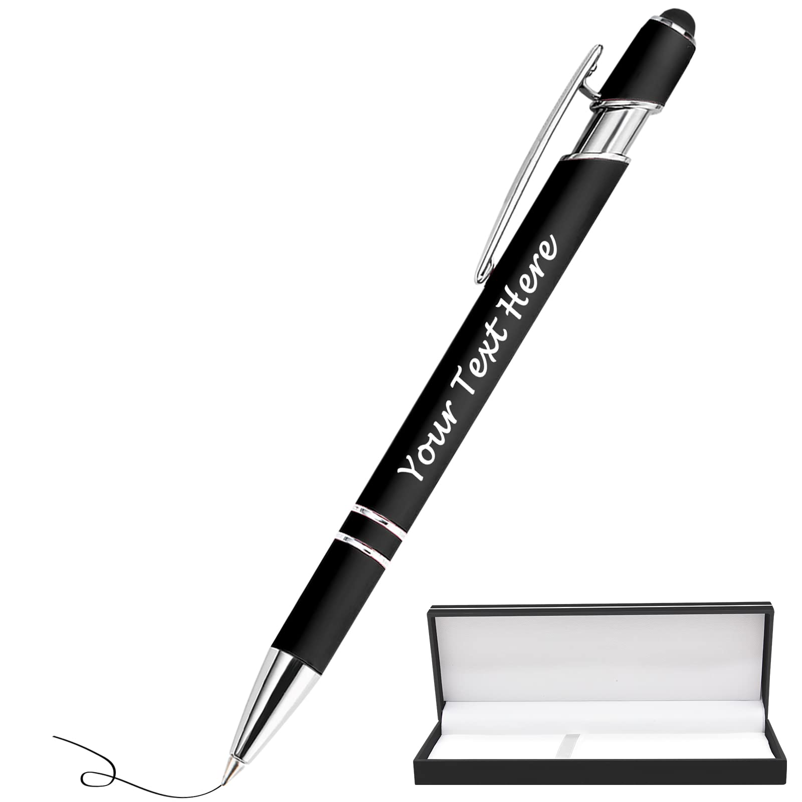 Custom Engraved Ballpoint Pens with Stylus Tip - Personalized Business Pens for Men, Women, Teachers - Bulk 1000pcs for Graduation, Anniversaries & Corporate Gifts - Perfect for Office, School & Promotional Events