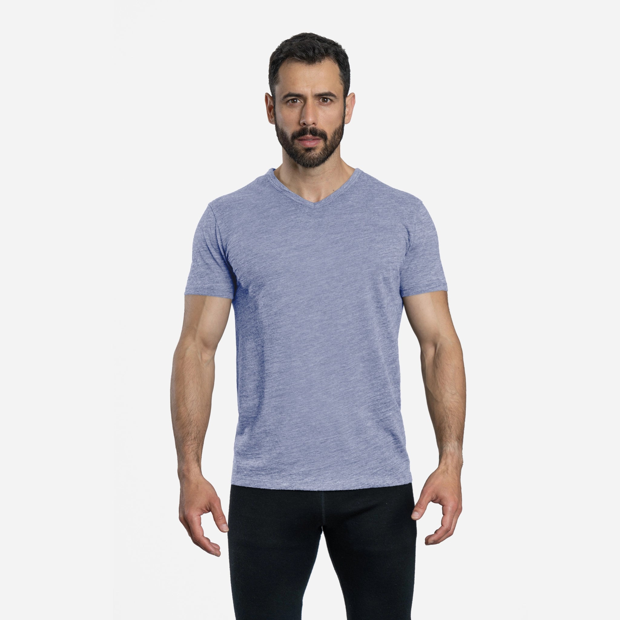 Ultralight Men's Alpaca Wool V-Neck T-Shirt - 160 GSM Soft Breathable Tee for Outdoor Hiking & Casual Wear
