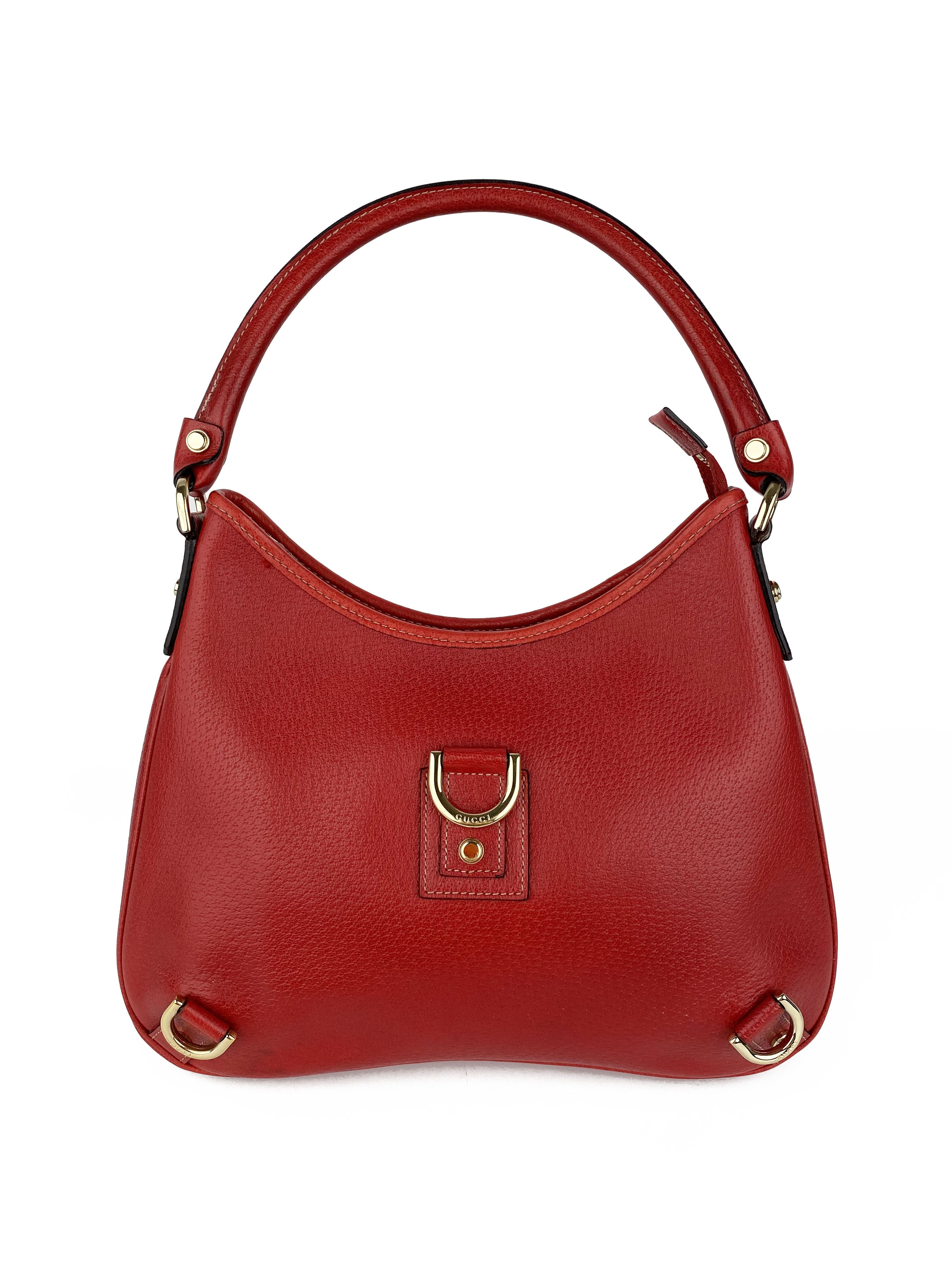 Authentic Gucci Vintage Red Hobo Leather Handbag for Women | Luxury Designer Shoulder Bag | Perfect for Date Night, Parties & Travel