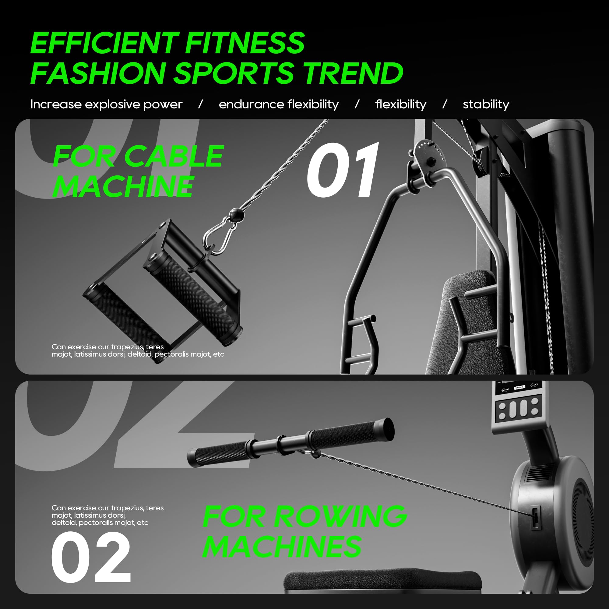 Lat Pulldown Attachment for Cable Machine - Durable Home Gym Accessories for Strength Training & Back Workouts | Perfect for Home & Commercial Gyms