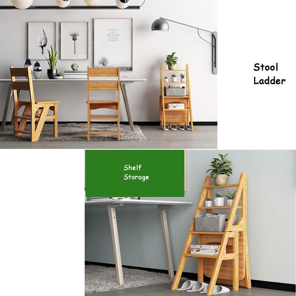 4-Step Folding Ladder Stool with Backrest - Wide Top Step Stool for Home, Kitchen, Bathroom, and Garden - Non-Slip Safety Step Stool for Adults and Seniors - Perfect for Reaching High Shelves and Storage