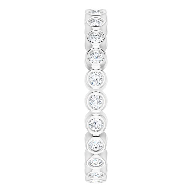 0.37 Carat Round Diamond Bezel Set Eternity Wedding Band - Perfect for Anniversaries, Engagements & Special Occasions