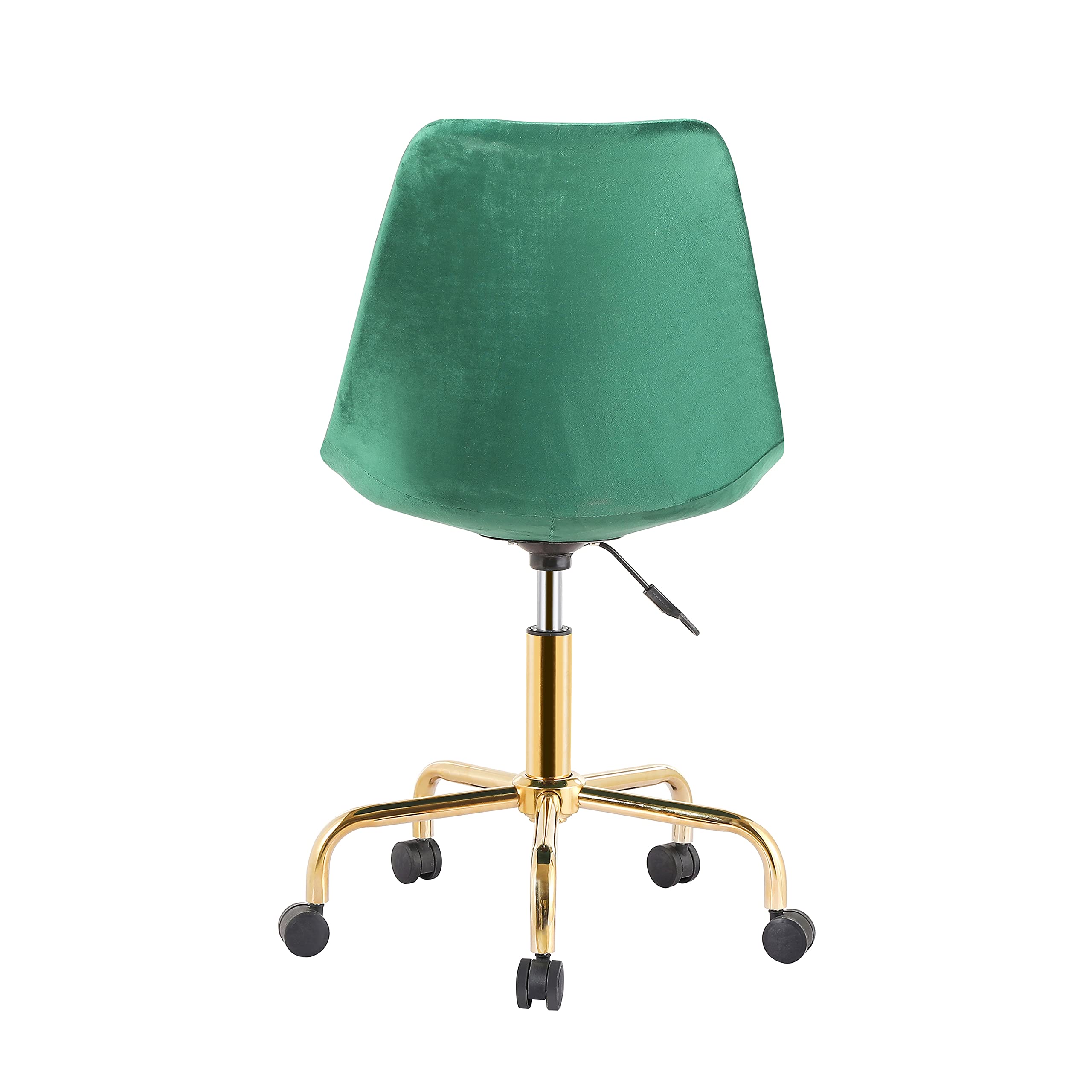 Porthos Home Ally Velvet Office Chair - Soft Velvet Upholstery with Gold Chrome Legs & Roller Caster Wheels, Adjustable Seat & 360° Swivel - Ergonomic Desk Chair for Home Office, Studio & Small Workspace - Perfect for Zoom Meetings & Long Work Sessions