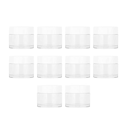 A K Homes - 10pcs Round Glass Cosmetic Jars with Lids, Travel-Friendly Storage Containers for Jewelry, Makeup, Skincare | Perfect for Organizing Earrings, Lip Balm, Creams & Beauty Products at Home or On-the-Go