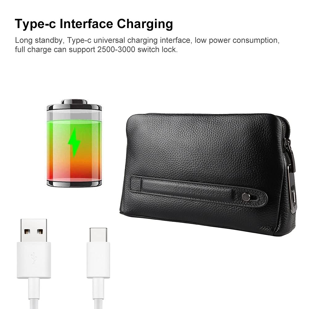 Fipilock FL V1 Smart Fingerprint Wallet for Men - RFID Blocking Anti-Theft Leather Wallet with Zipper & Fingerprint Lock - Perfect for Travel, Business & Everyday Use (Black)