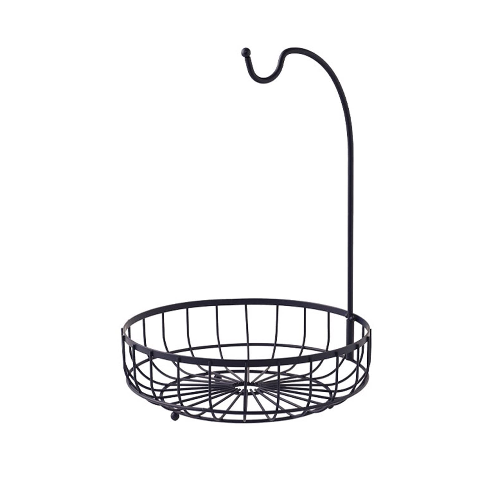Stainless Steel Fruit Basket with Drain Holes - Kitchen Countertop Banana Hanger & Vegetable Storage Organizer - Medium Size Snack Tray for Fruits, Veggies, and Kitchen Essentials - Perfect for Meal Prep, Healthy Snacking, and Countertop Organization