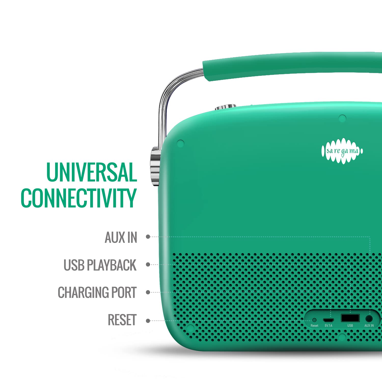 Saregama Carvaan Premium Hindi Portable Music Player - 5000 Preloaded Bollywood Songs, FM/Bluetooth/AUX Support, Forest Green - Perfect for Home, Travel & Gifting