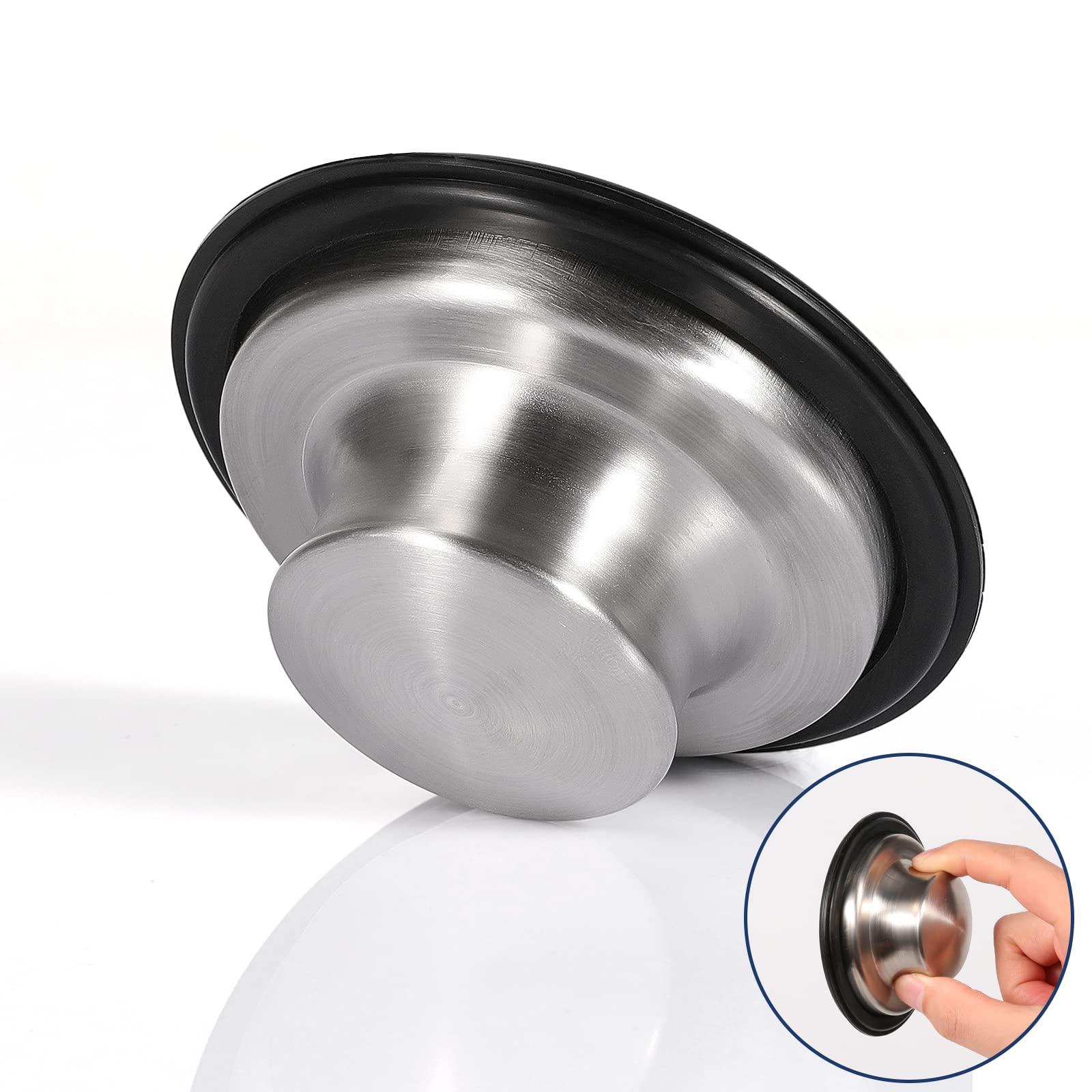 Stainless Steel 3.5 Inch Universal Kitchen Sink Stopper Plug Cover - Fits InSinkErator, Moen, Waste Maid Garbage Disposal Flange Drain (Brushed Finish) | Durable Sink Drain Cover for Bathroom, Laundry & Kitchen Use