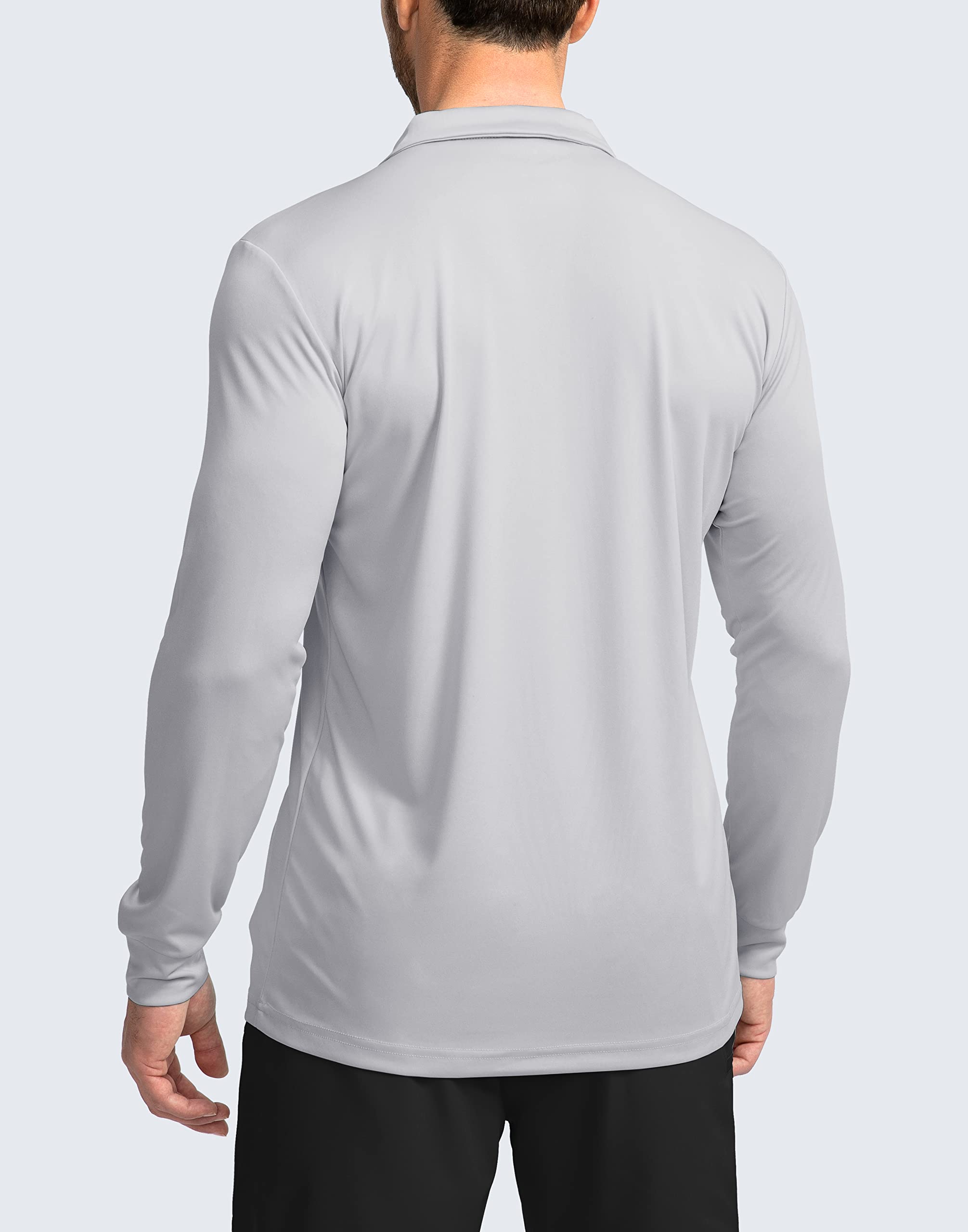 Men's Long Sleeve Polo Shirt - UPF 50+ Sun Protection, Lightweight & Breathable Golf Shirt for Work, Fishing & Outdoor Activities | Perfect for Golfing, Hiking and Summer Sun Protection