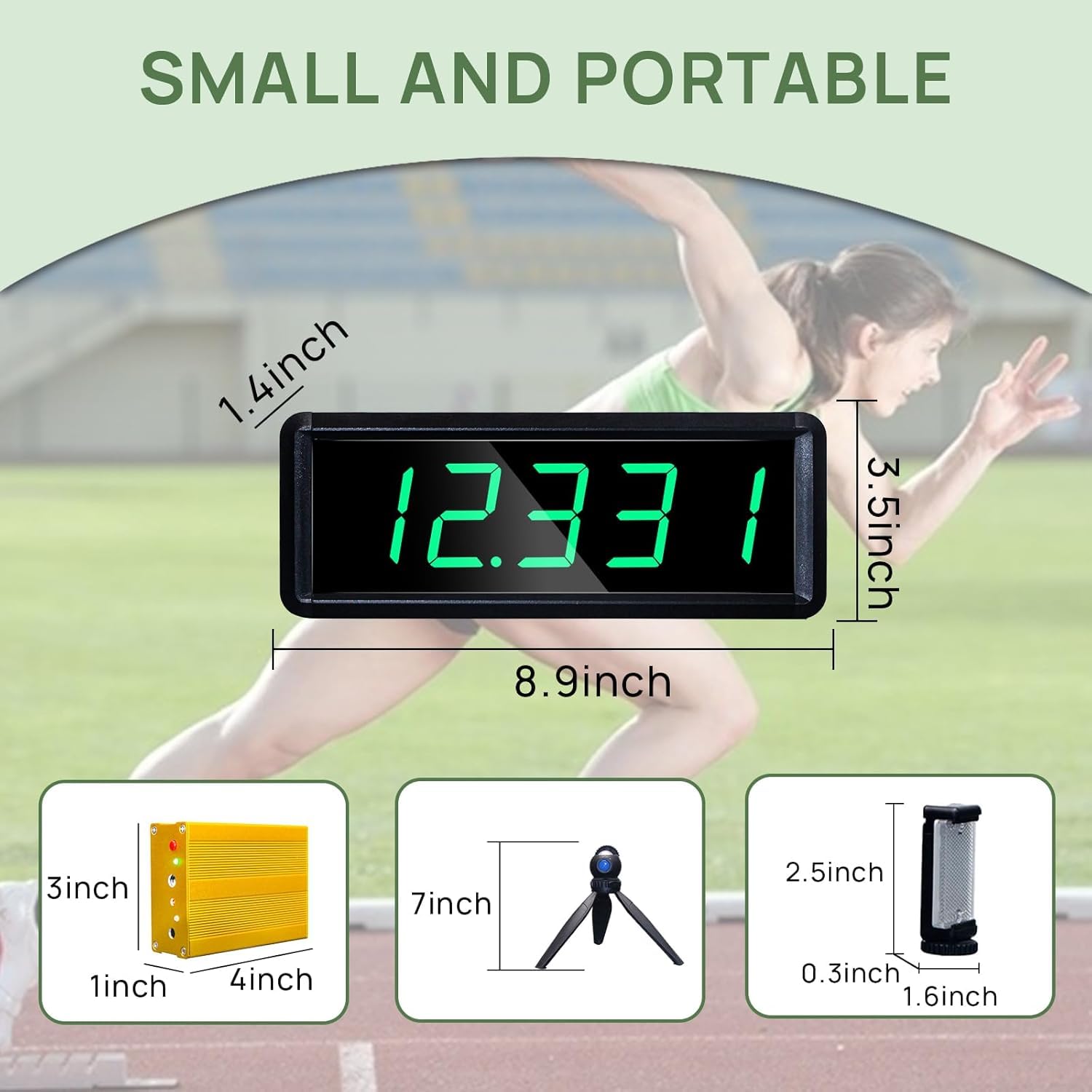 Wireless Laser Timer for Sprint Racing - Battery Powered Stopwatch for Track & Field, Bike Speed Training, Skating & Motorcycle Racing - Perfect for Coaches & Athletes