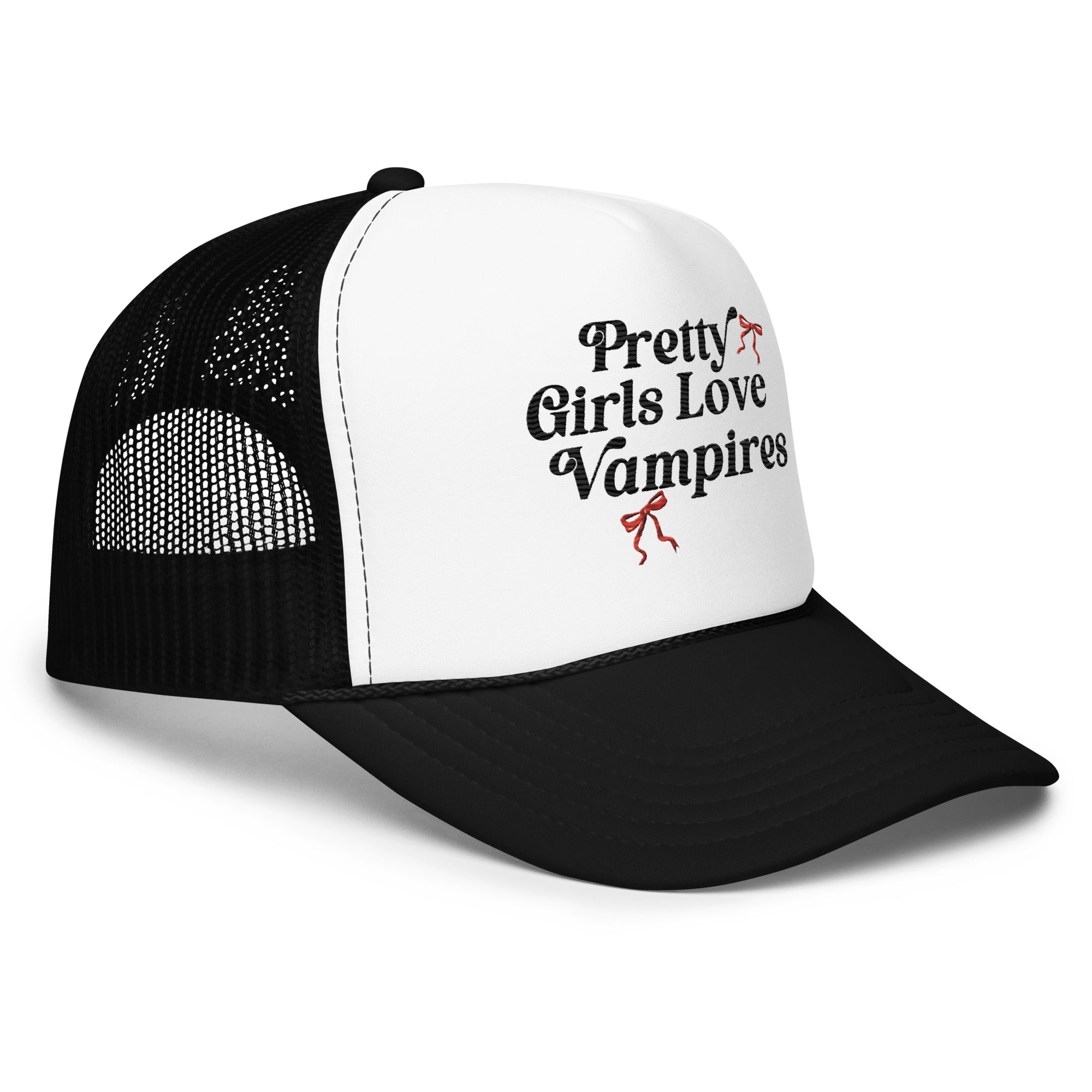 Stylish Vampire Trucker Hat for Women - Trendy Gothic Fashion Accessory for Concerts, Halloween & Everyday Wear
