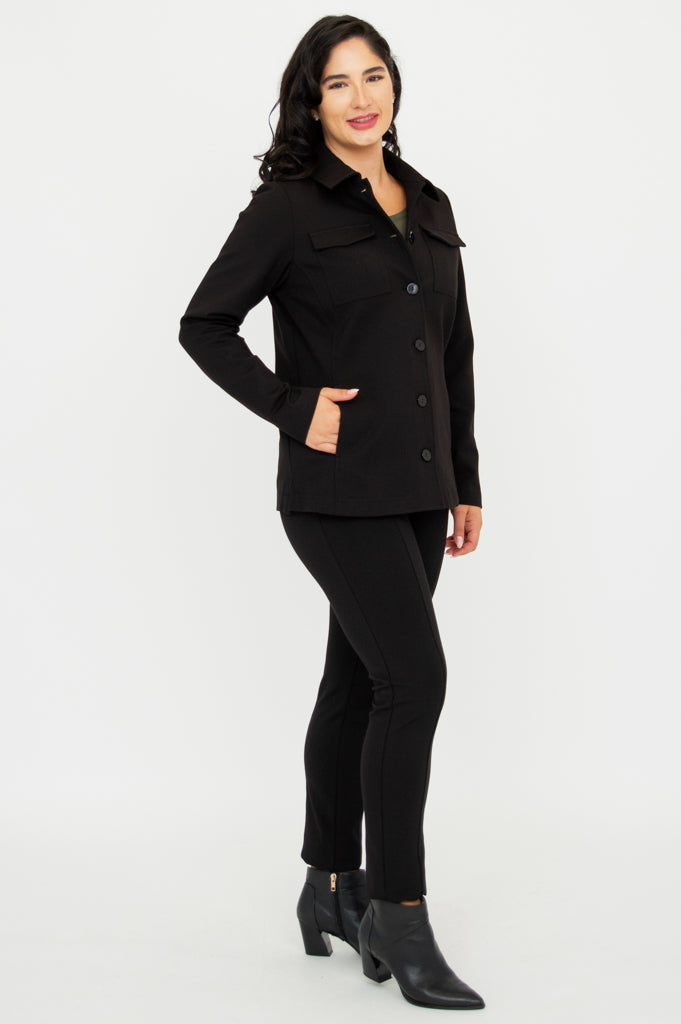 Lolo Jacket for Women - Soft Modal Fabric, Lightweight & Comfortable, Black - Perfect for Casual Outings, Travel & Layering
