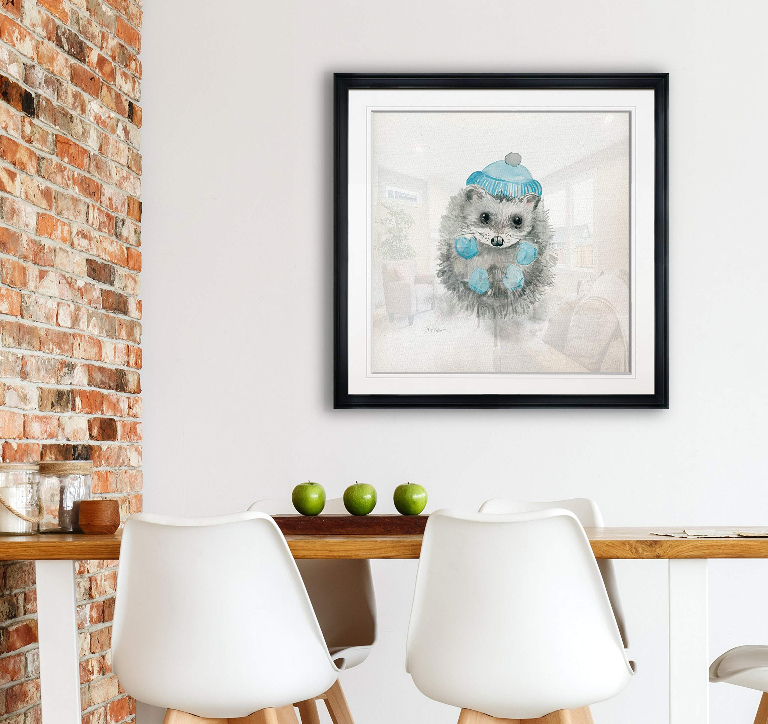 Christmas Hedgehog Nursery Decor - Animal Wall Art Abstract Painting for Kids Room, Giclee Canvas Prints | Perfect for Holiday Home Decor & Baby Shower Gifts