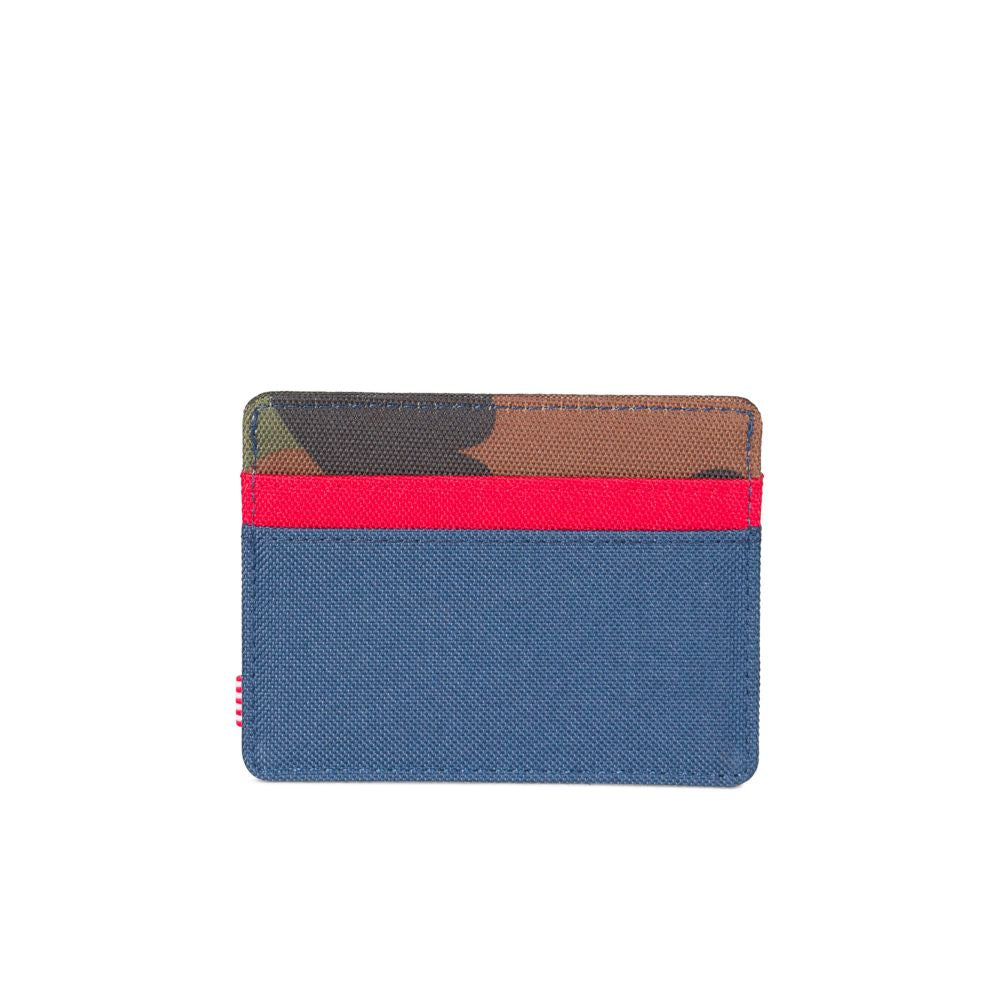 Herschel Charlie RFID Blocking Wallet - Woodland Camo, Navy & Red Color Options | Slim Bifold Wallet for Men & Women | Perfect for Travel, Everyday Carry & Outdoor Adventures