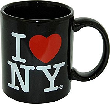 I Love New York Colorful Mugs - 11 oz Double-Sided Ceramic Coffee Cups with Vibrant Colors (Yellow, Pink, Orange, Blue, Purple, Black, White) - Perfect NY Souvenirs & Gifts for Coffee Lovers, Office Use, or Home Decor