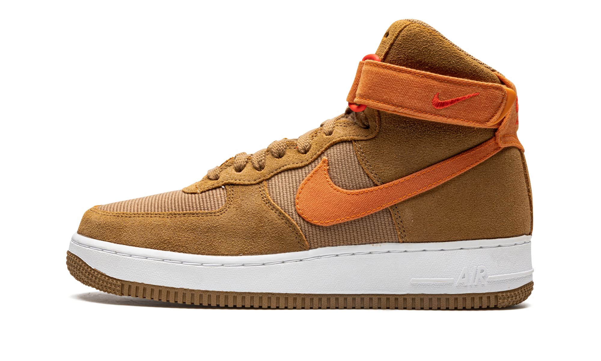Nike Men's AIR Force 1 '07 Basketball Shoes - Dark Driftwood/Hot Curry/White - Size 10 | Classic Sneakers for Basketball, Streetwear & Casual Wear