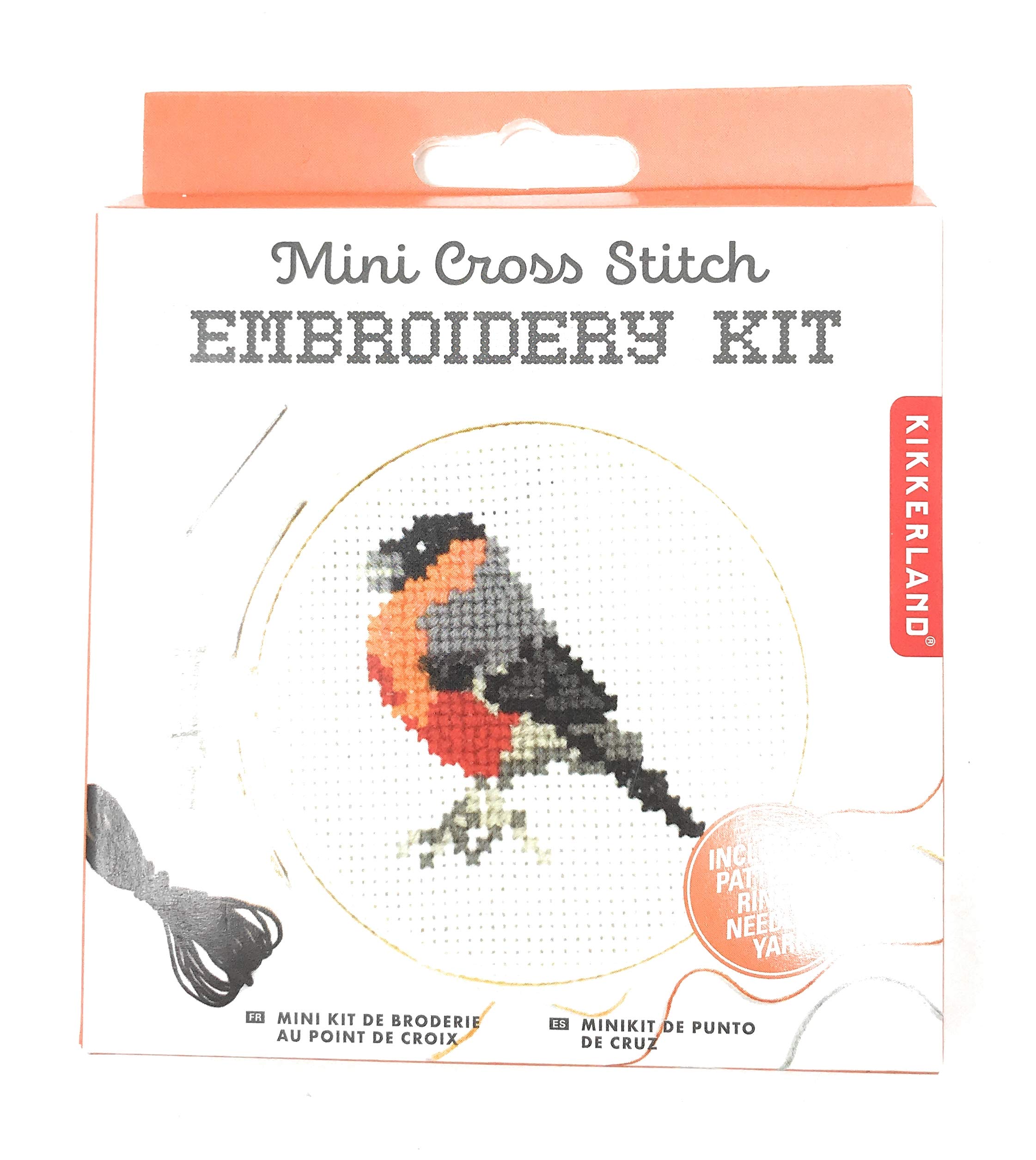 KIKKERLAND DIY Bird Embroidery Kit - Complete Starter Set for Beginners with Thread, Needle & Hoop - Creative Handcraft Gift for Adults & Teens - Perfect for Home Decor, Relaxation & Stress Relief