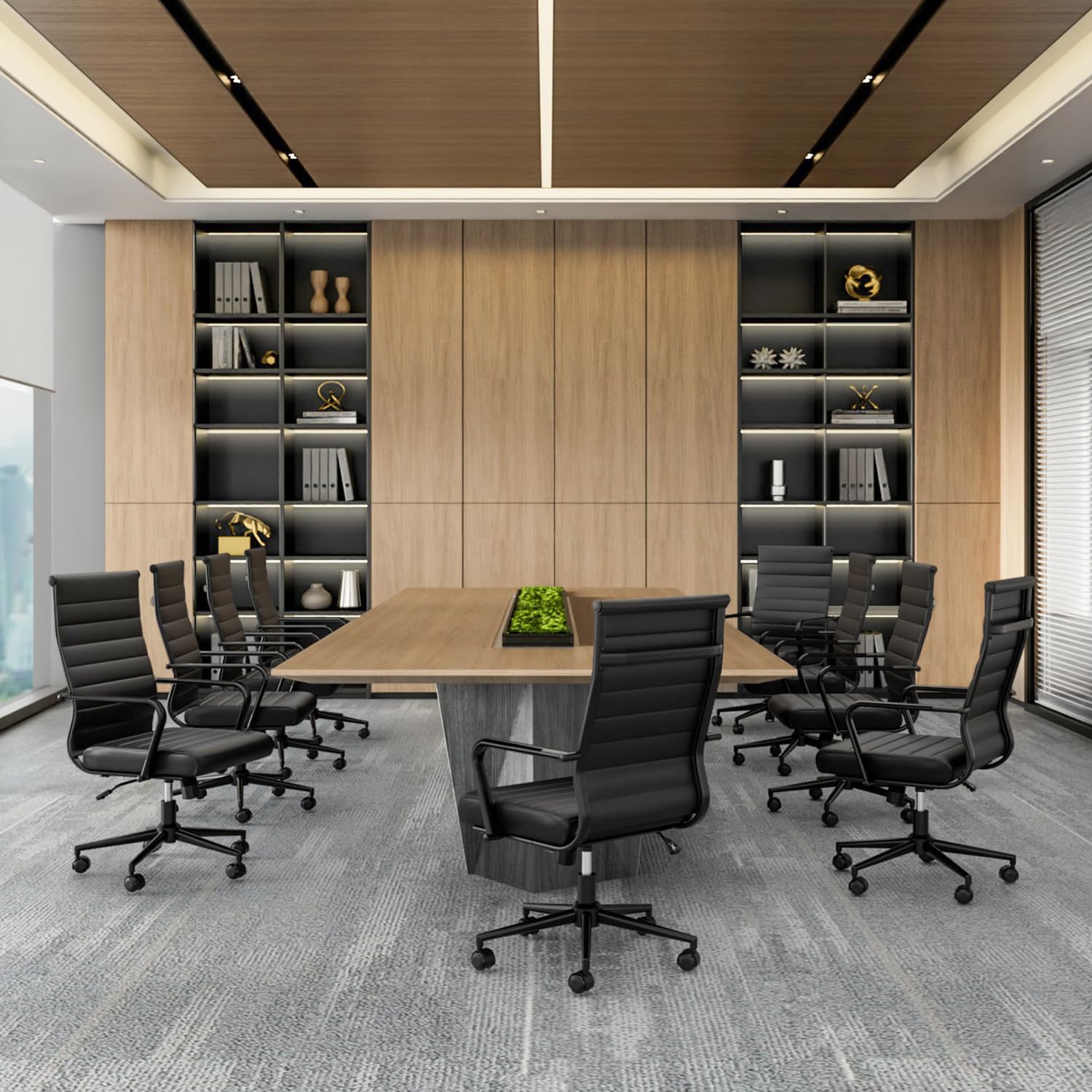 Premium Ergonomic Office Chair - Okeysen Leather Executive Desk Chair with Adjustable Height, Swivel & Rolling Wheels for Home Office, Conference Room & Workspace Comfort