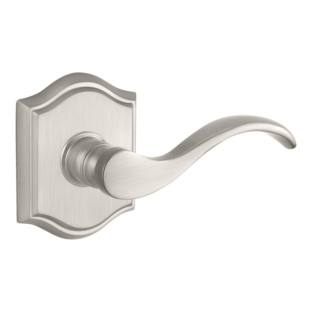 Baldwin PSCURTAR150 Traditional Arch Rose Door Knob - Satin Nickel Finish for Elegant Home & Office Entryways