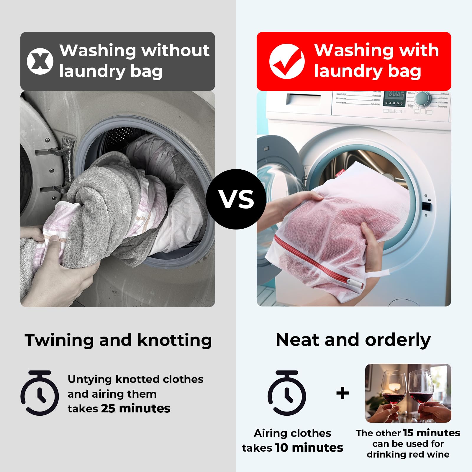4 Pack Mesh Laundry Bags for Delicates - Heavy Duty Zippered Wash Bags for Bras, Lingerie & Delicate Clothing - Machine Washable Garment Protector for Travel, Gym & Home Use