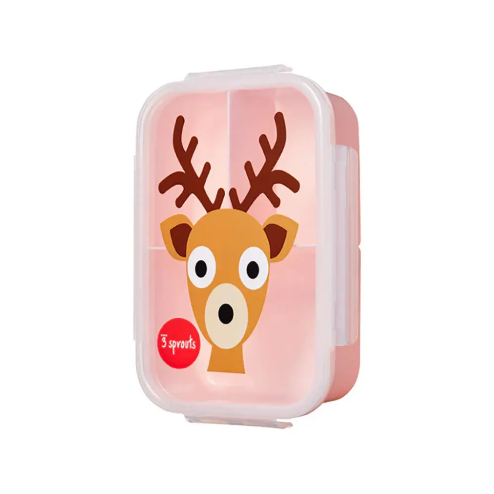 3 Sprouts Bento Box Deer - Insulated Lunch Box for Kids & Adults, Eco-Friendly Food Container for School, Work & Picnics - Perfect for Healthy Meals On The Go