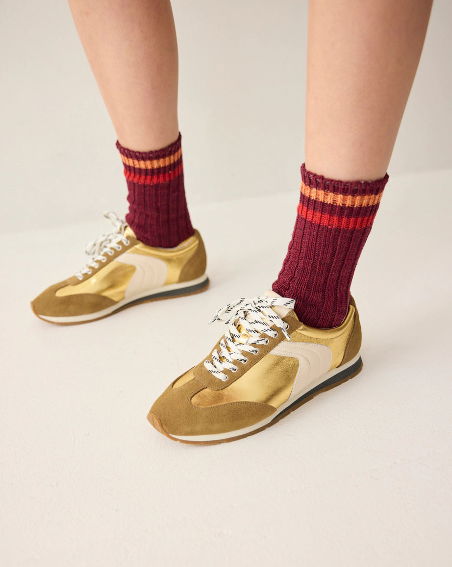 Ballet Core Sneakers for Women - Gold Crush Comfortable Walking Shoes | Elegant Dance-Inspired Casual Sneakers for Everyday Wear, Workout & Street Style