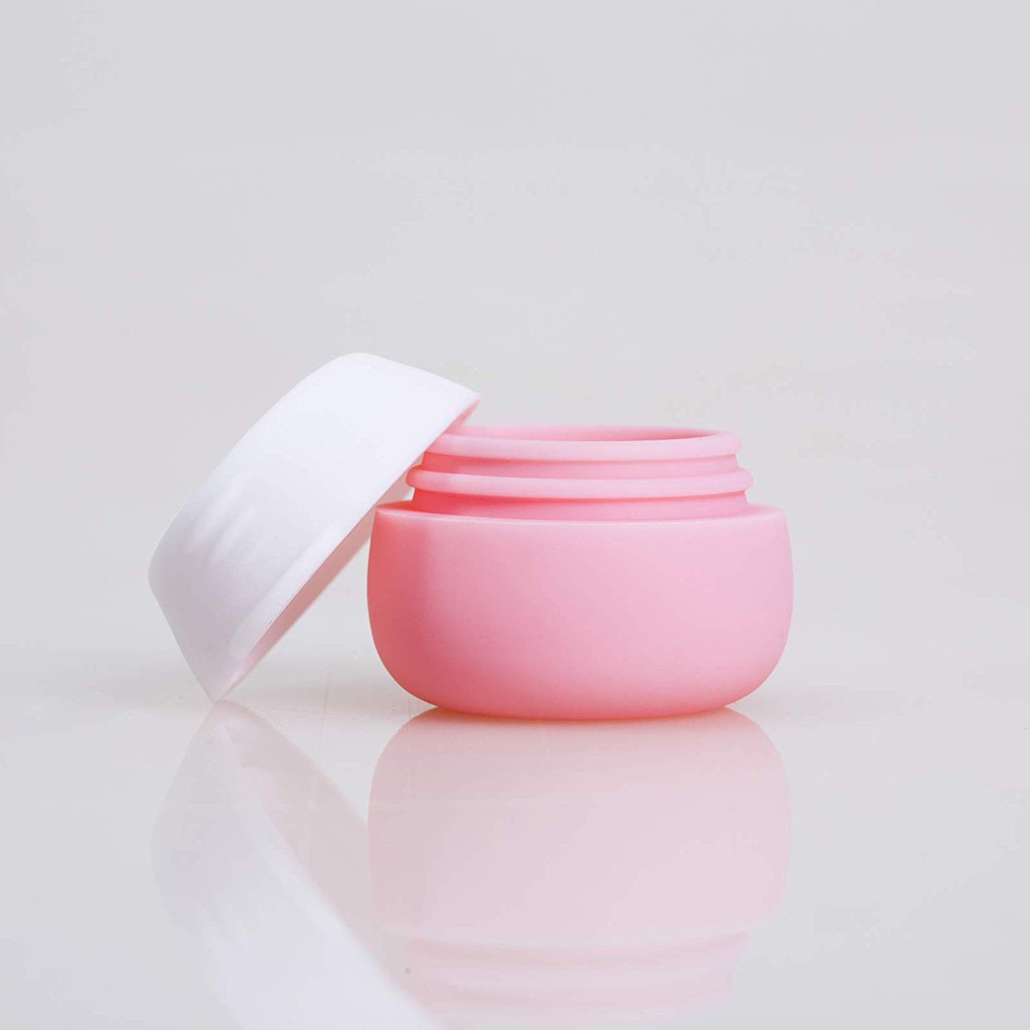 Gemice 4-Piece Silicone Travel Containers for Toiletries - TSA Approved Leak-Proof Cream Jars for Cosmetic, Makeup, Face & Body Creams - Perfect for Air Travel, Gym Bag & On-the-Go Skincare