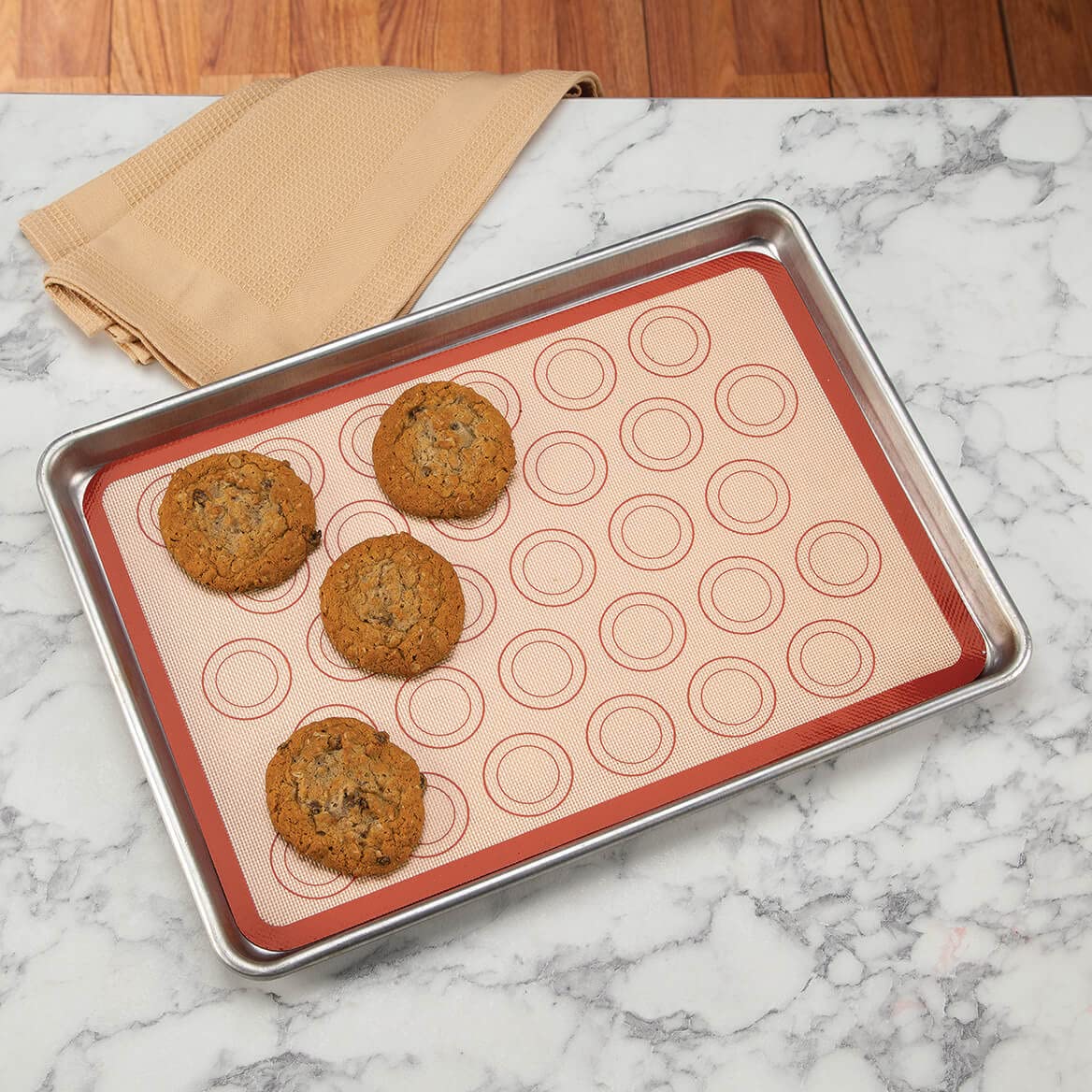 Non-Stick Silicone Baking Mats Set of 6 - Reusable Parchment Paper Replacement for Cookies, Pastry & Bread - Perfect for Baking, Roasting & Air Fryer Cooking