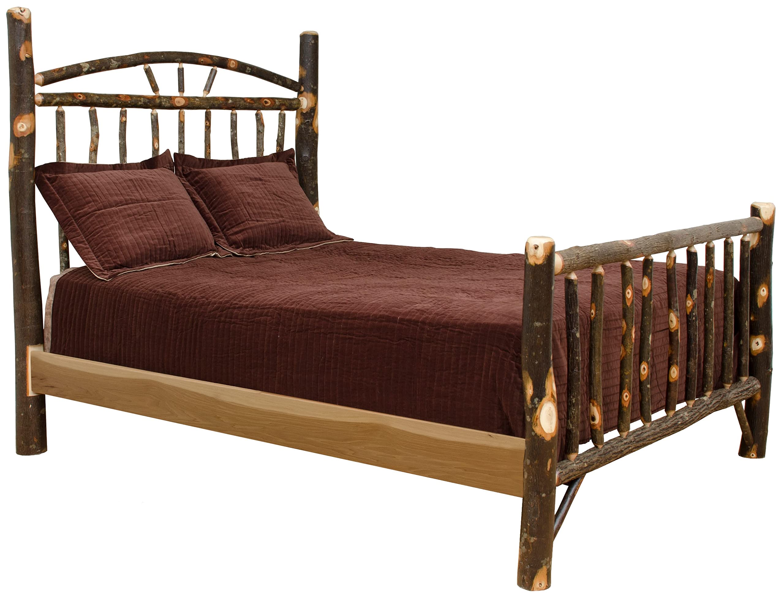 Hickory Full Wagon Bed - Solid Wood Rustic Bed Frame for Bedroom | Farmhouse Style Furniture for Master & Guest Rooms | Furniture Barn USA