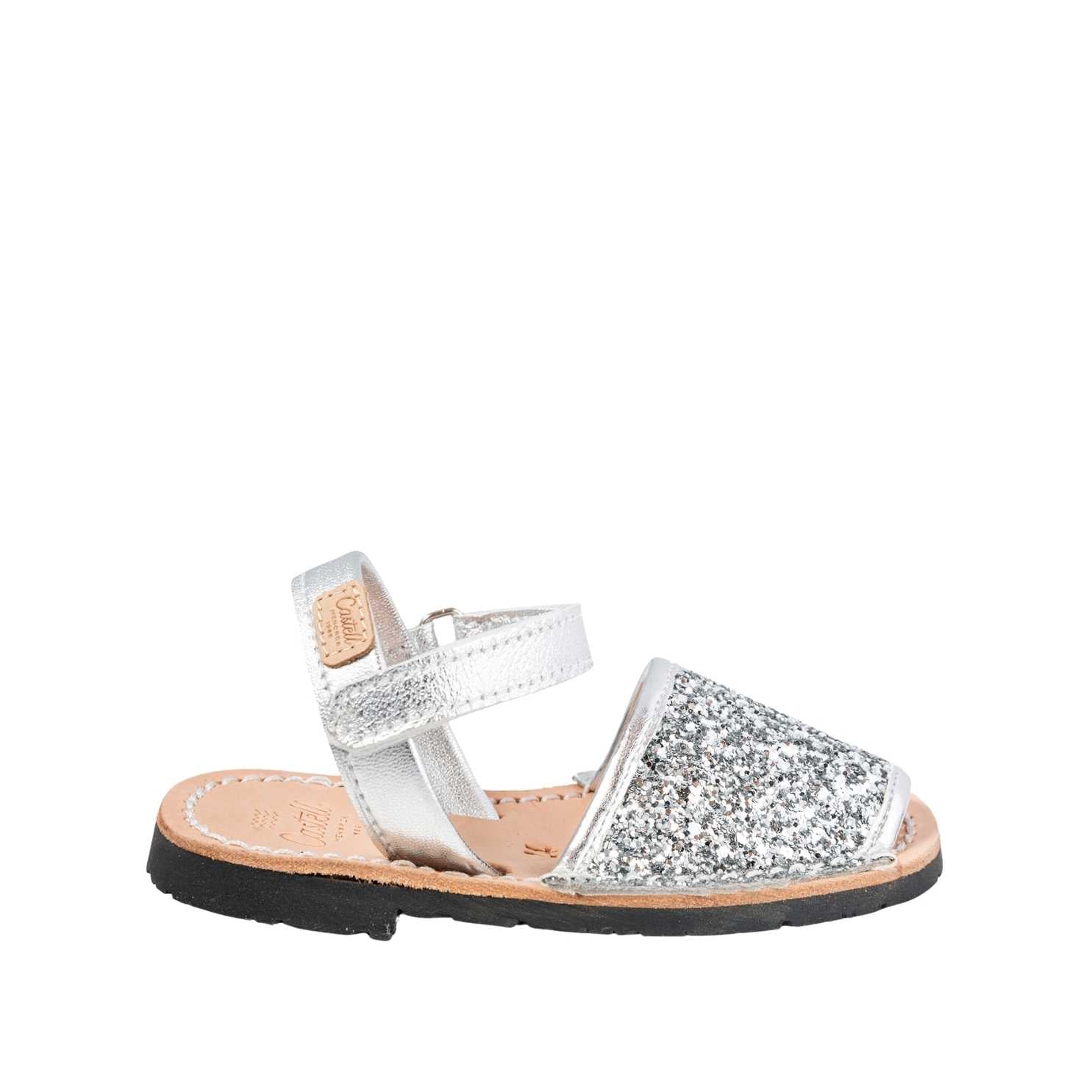 Glitter Leather Open Toe Menorcan Sandal For Kids - Iker 1002R Sparkly Sandals | Comfortable & Stylish Summer Shoes for Girls & Boys | Perfect for Beach, Pool & Outdoor Play