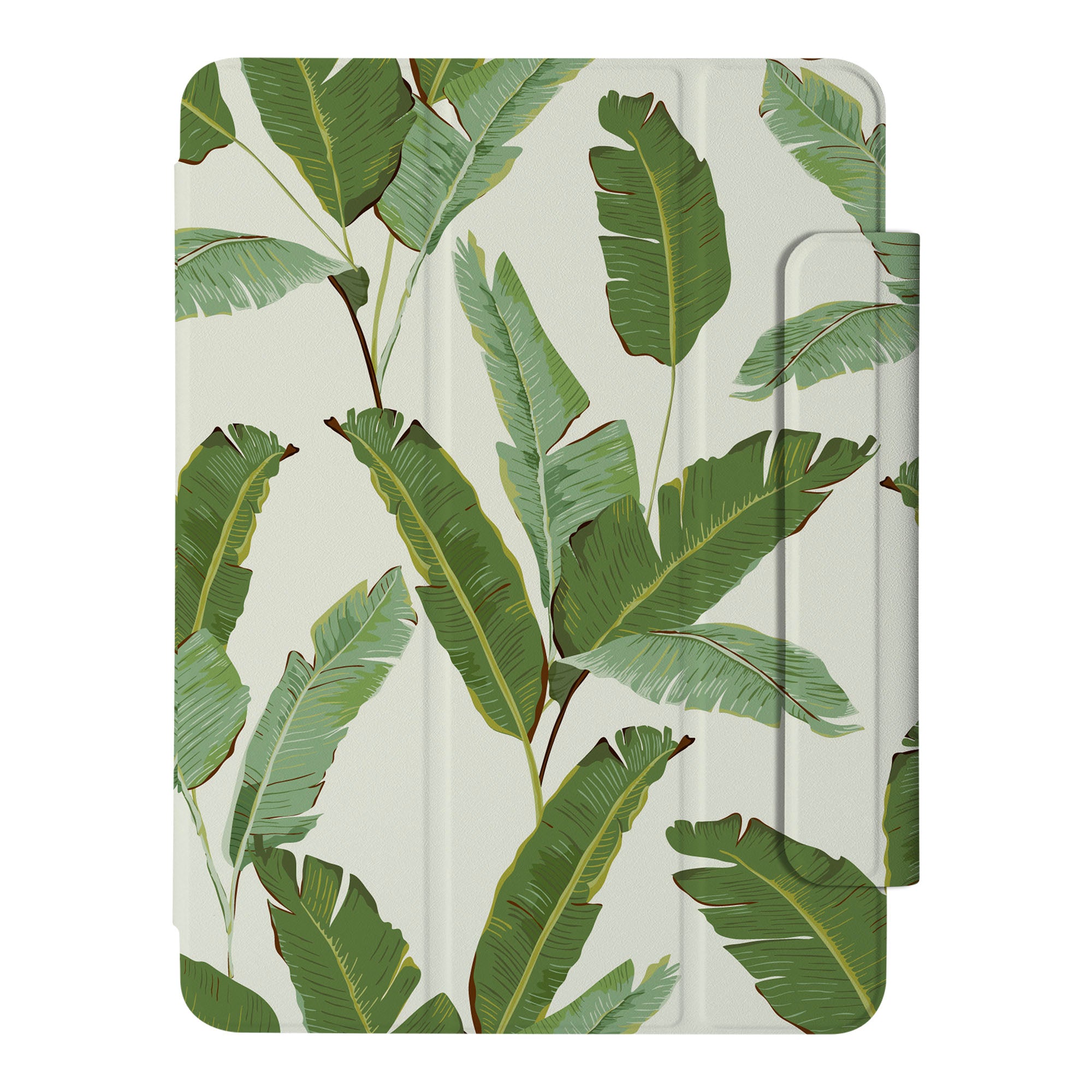 SlimFit iPad Case with Green Leaves Design - Lightweight Protective Cover for iPad Air/Pro, Perfect for Work, Travel & Everyday Use
