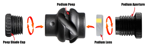 Specialty Archery Podium Peep Sight - High Precision Bow Sight for Target Shooting & Hunting | Perfect for Competition Archers and Outdoor Enthusiasts