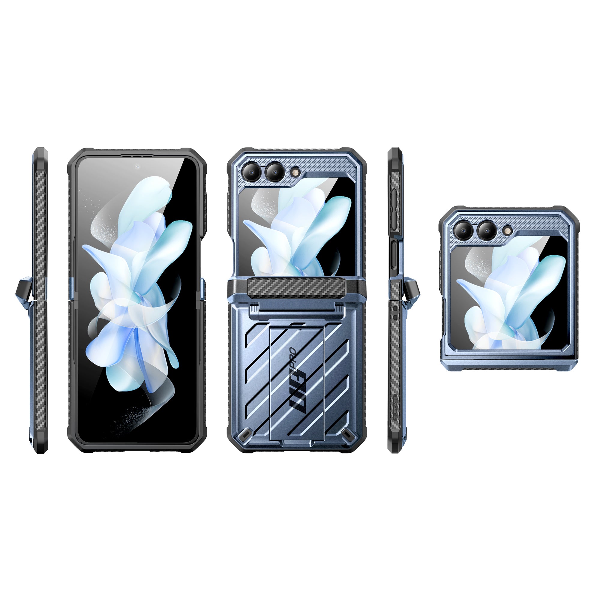 Samsung Galaxy Z Flip5 Unicorn Beetle PRO Heavy Duty Rugged Case with Belt Clip - Metallic Blue | Shockproof & Drop Protection for Outdoor, Work & Travel