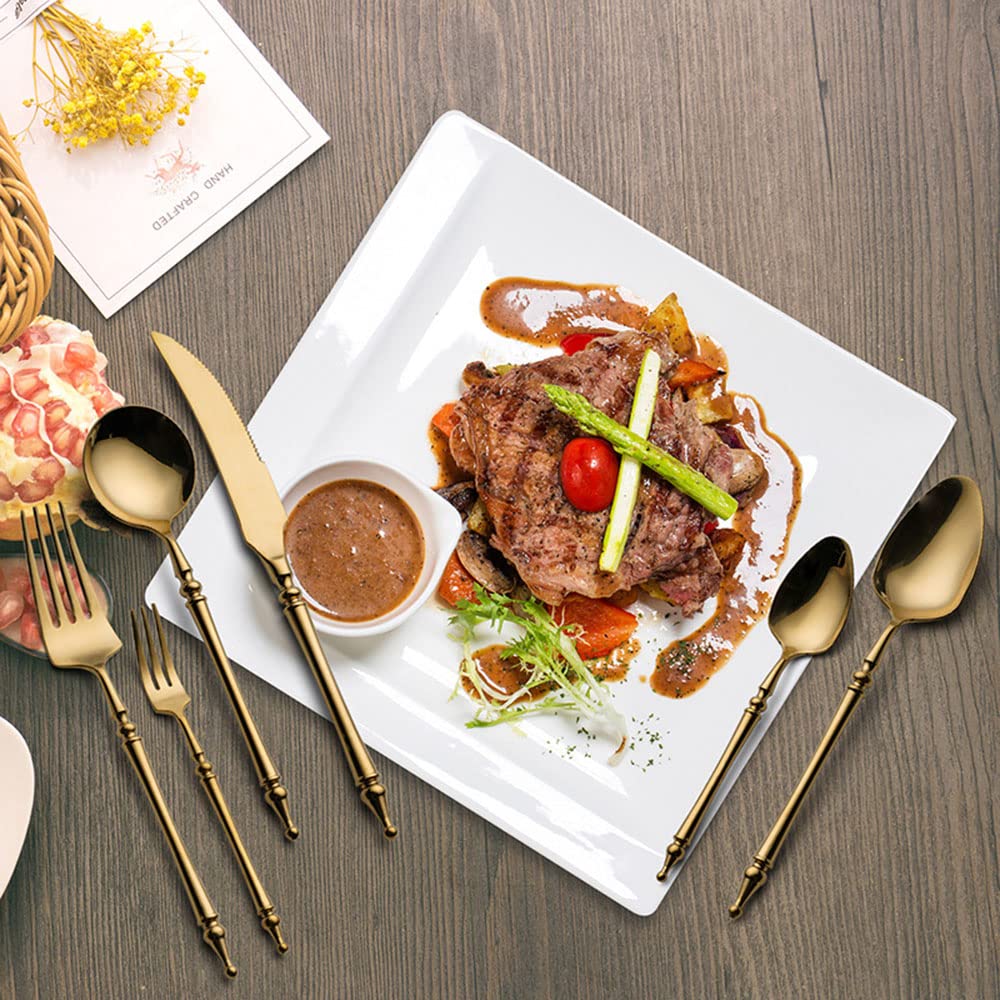48-Piece Stainless Steel Silverware Set for 8 - Includes Dinner Forks, Spoons & Steak Knives - Food-Grade Flatware for Home, Office, Restaurant & Hotel - Dishwasher Safe - Perfect for Dining, Entertaining & Catering Events