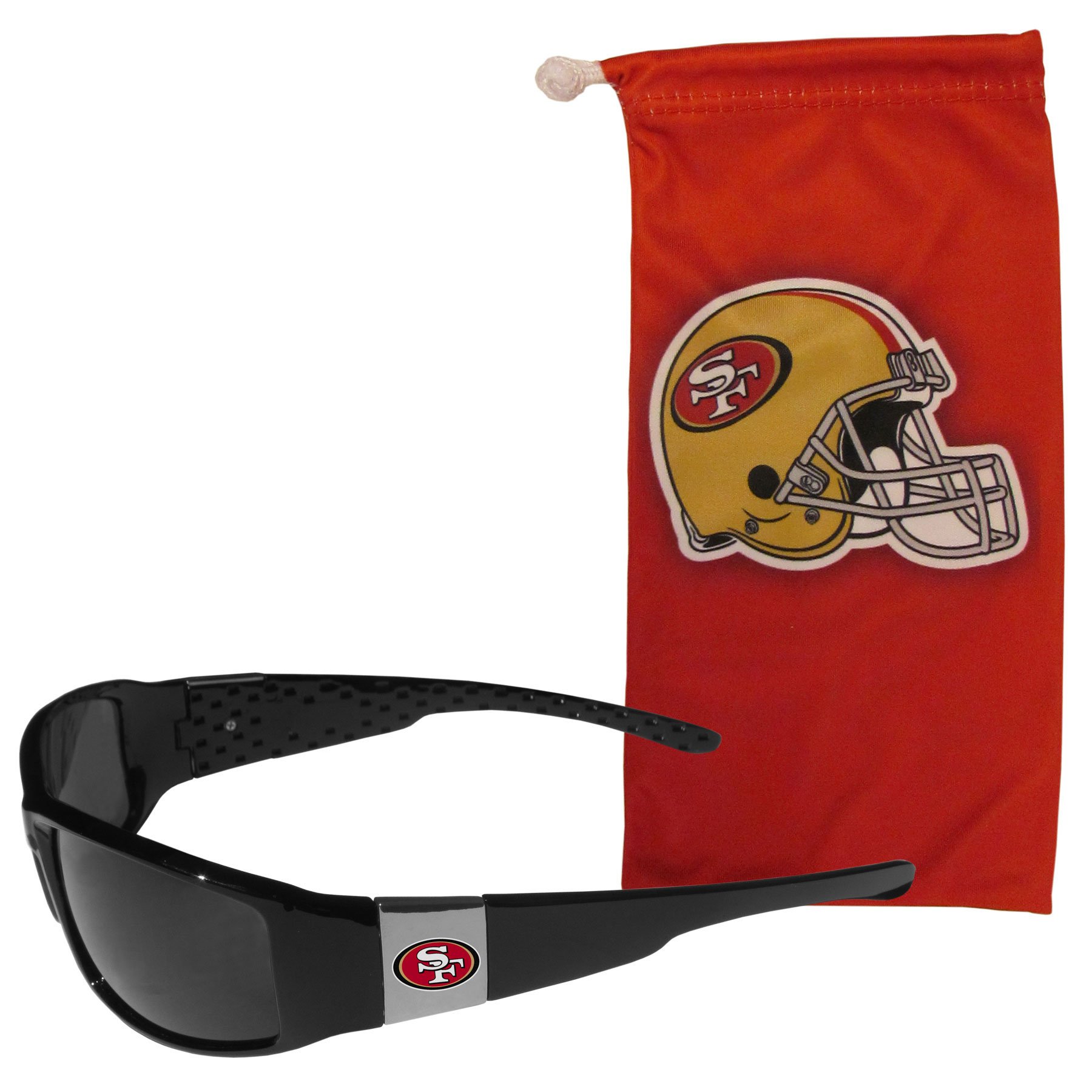 Chicago Bears Chrome Wrap Sunglasses with Case - UV Protection Polarized Sports Sunglasses for Football Fans, Tailgating & Outdoor Activities