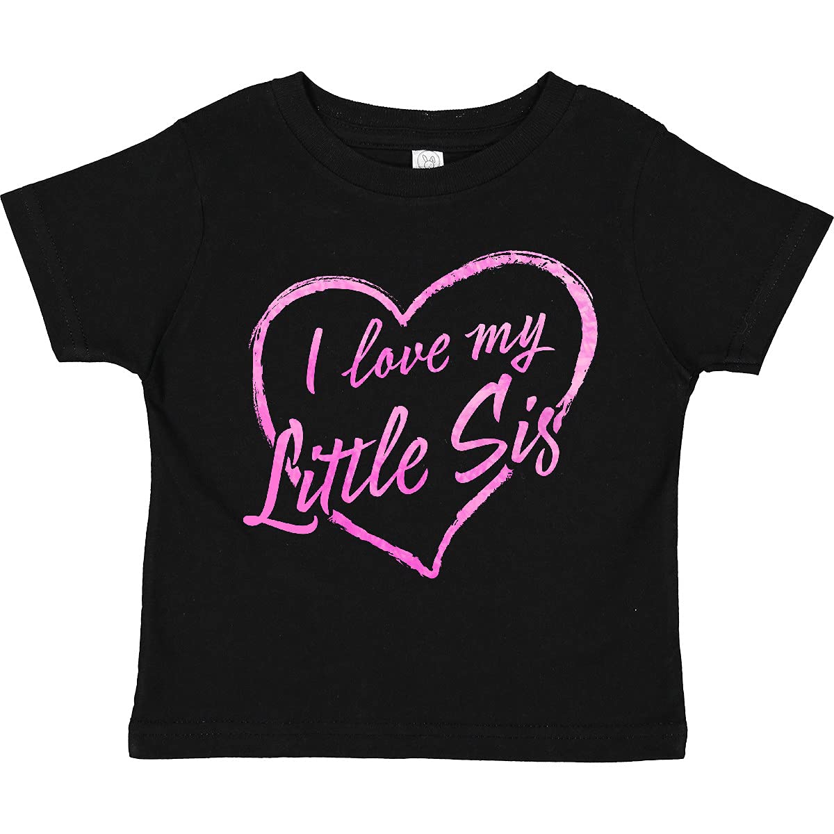 I Love My Little Sis Pink Chalk Heart Toddler T-Shirt - Cute Sibling Matching Outfit for Family Photos & Special Occasions