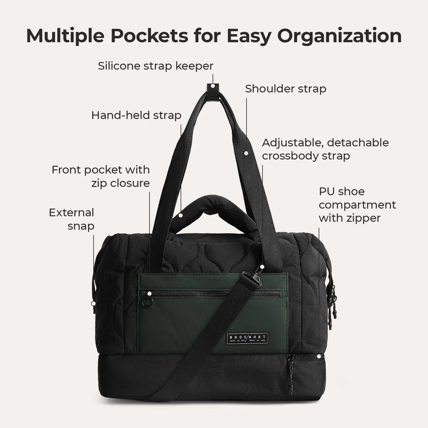 Paz Duffle Bag - Waterproof Travel Duffel Bag with Shoulder Strap, Large Gym Bag for Men & Women - Perfect for Workout, Travel, Sports & Weekend Getaways