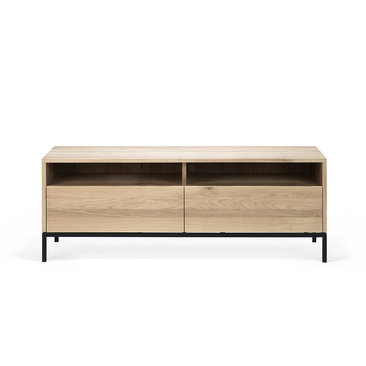 Modern 2 Door TV Stand with Storage - Ligna Wooden Entertainment Center for Living Room, Bedroom, and Home Theater Setup