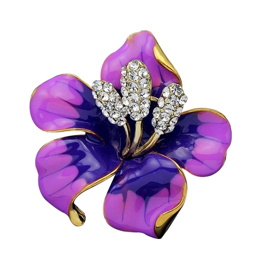 Vintage Rose Flower Crystal Brooch Pin for Women - Elegant Floral Jewelry Accessory for Dresses, Coats, and Special Occasions