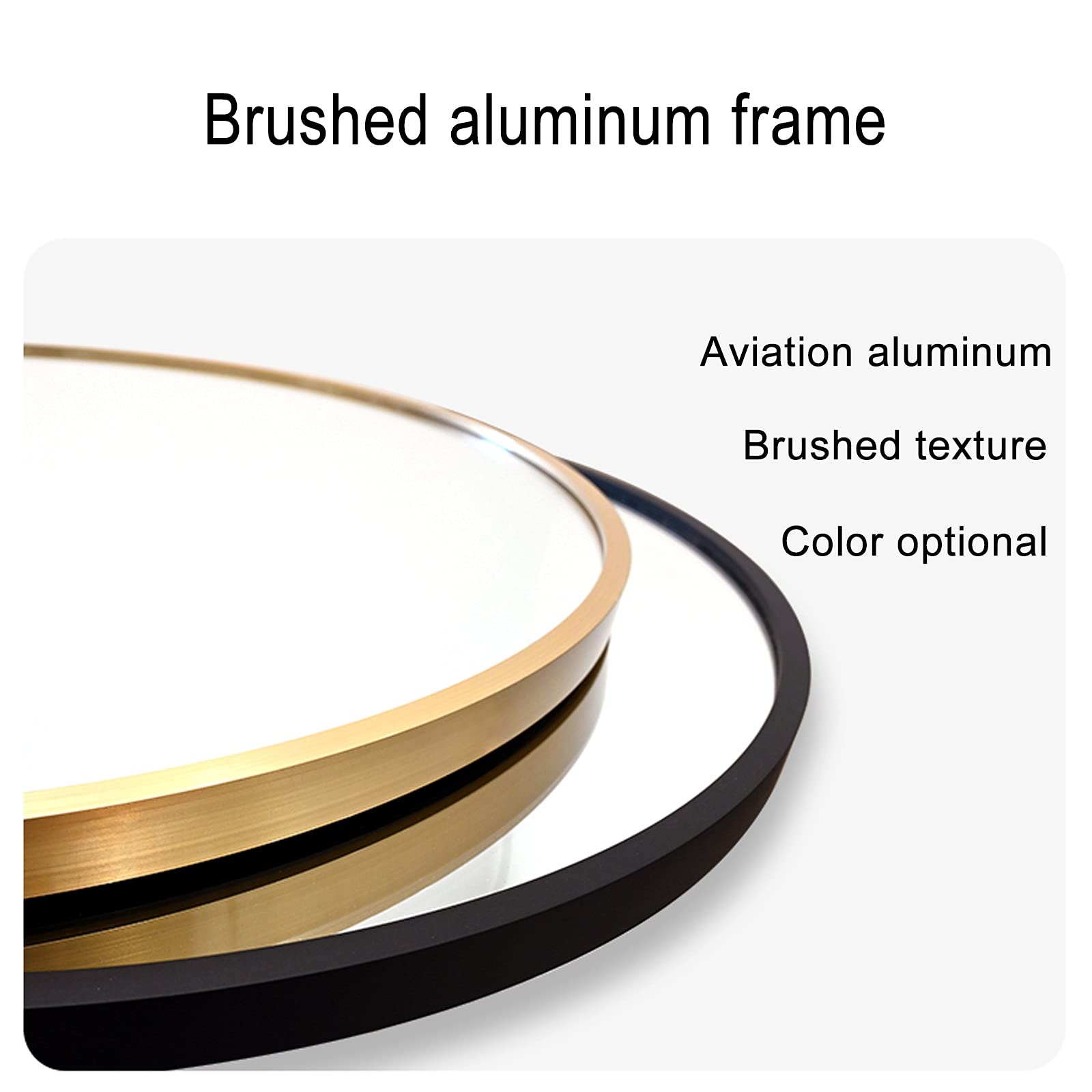 24 Inch Round Wall Mirror with Metal Frame - Elegant Decorative Bathroom Mirror for Vanity, Wire Drawing Process, Mounting Hardware Included - Perfect for Modern Bathrooms, Bedrooms & Entryways