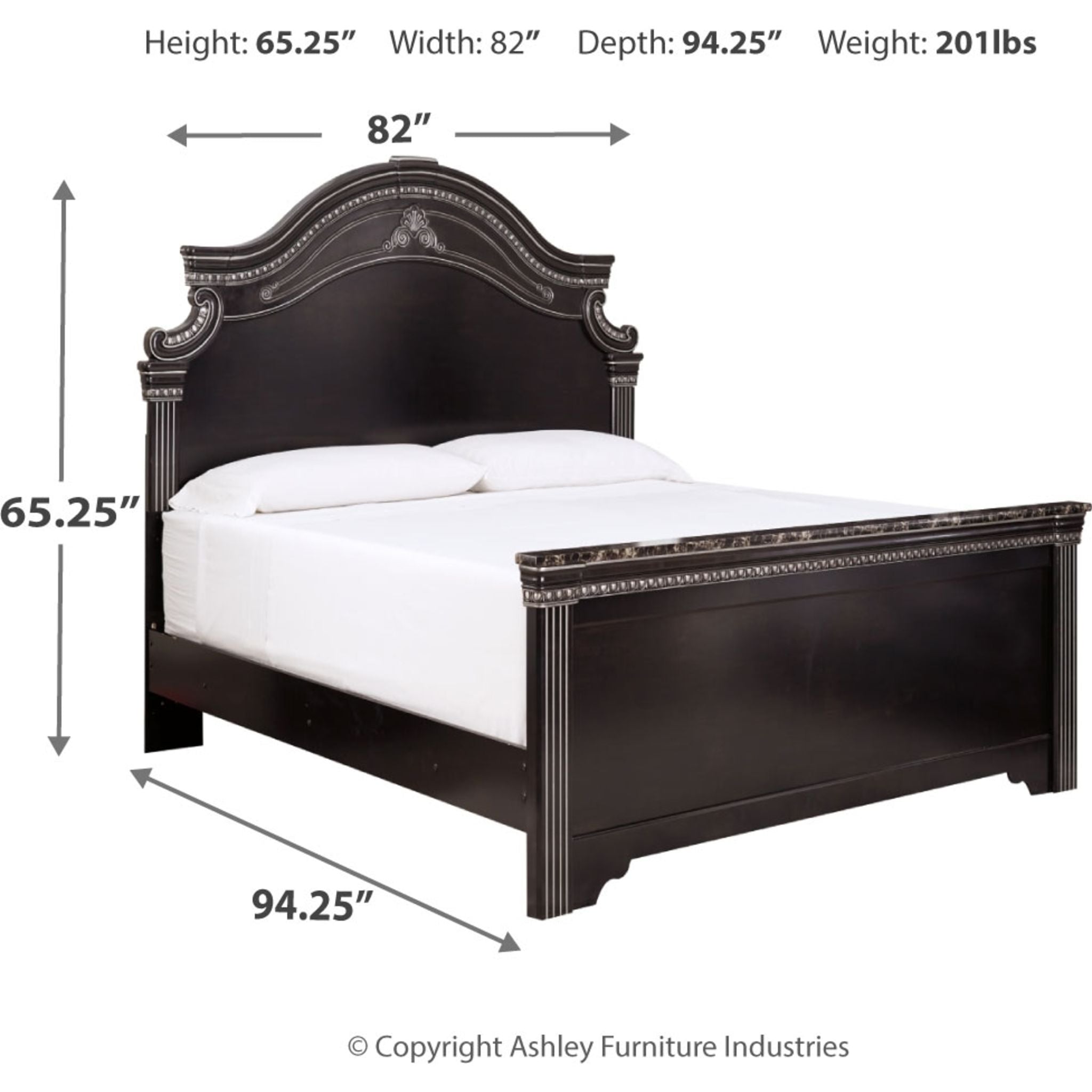 Ashley Necessities 3-Piece Panel Bed Set - Queen Size Bed Frame with Headboard & Footboard - Modern Bedroom Furniture for Master & Guest Rooms