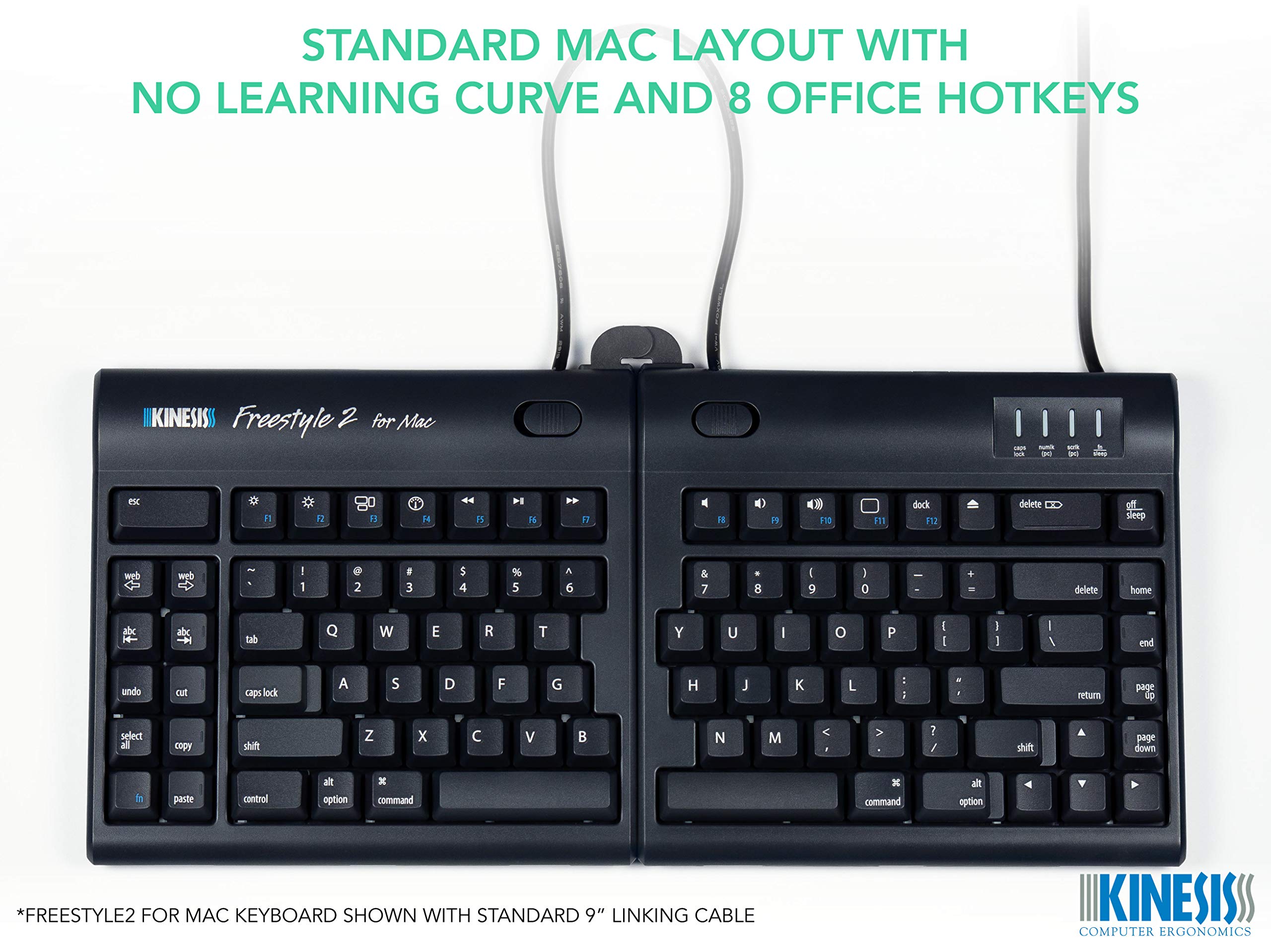 Kinesis Freestyle2 USB Ergonomic Split Keyboard for Mac - 20