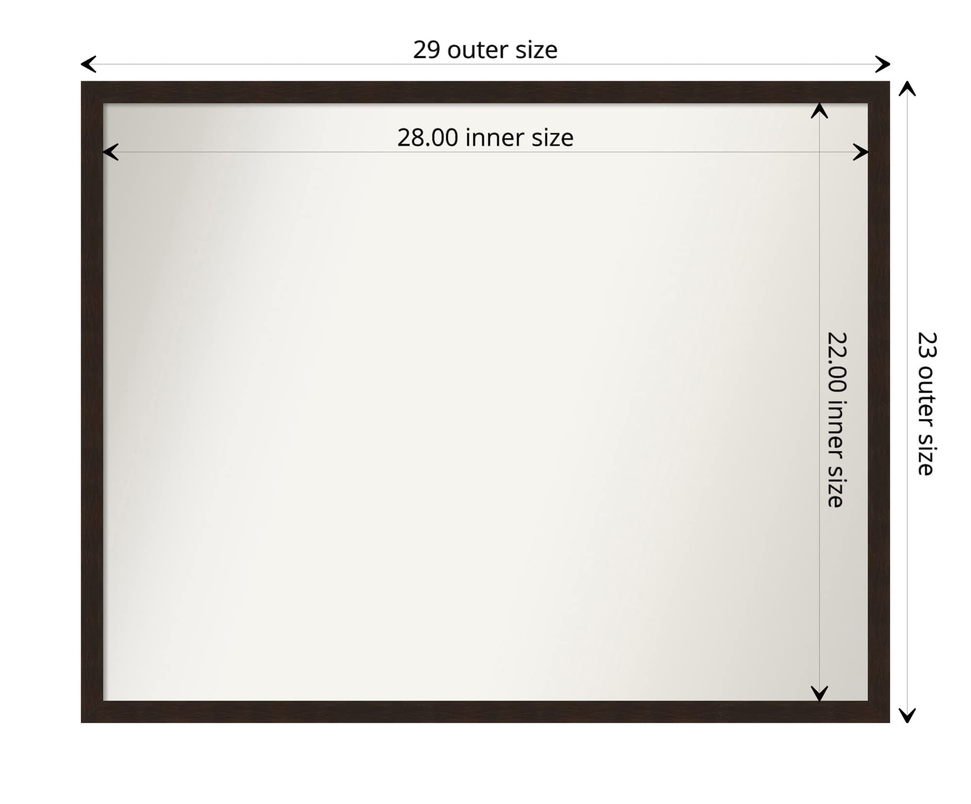 Amanti Art 23x29 Inch Brown Wooden Wall Mirror - Rustic Rectangle Bathroom & Living Room Decor with Espresso Wood Frame, Hangs Horizontally or Vertically - Perfect for Farmhouse, Country & Modern Home Decor
