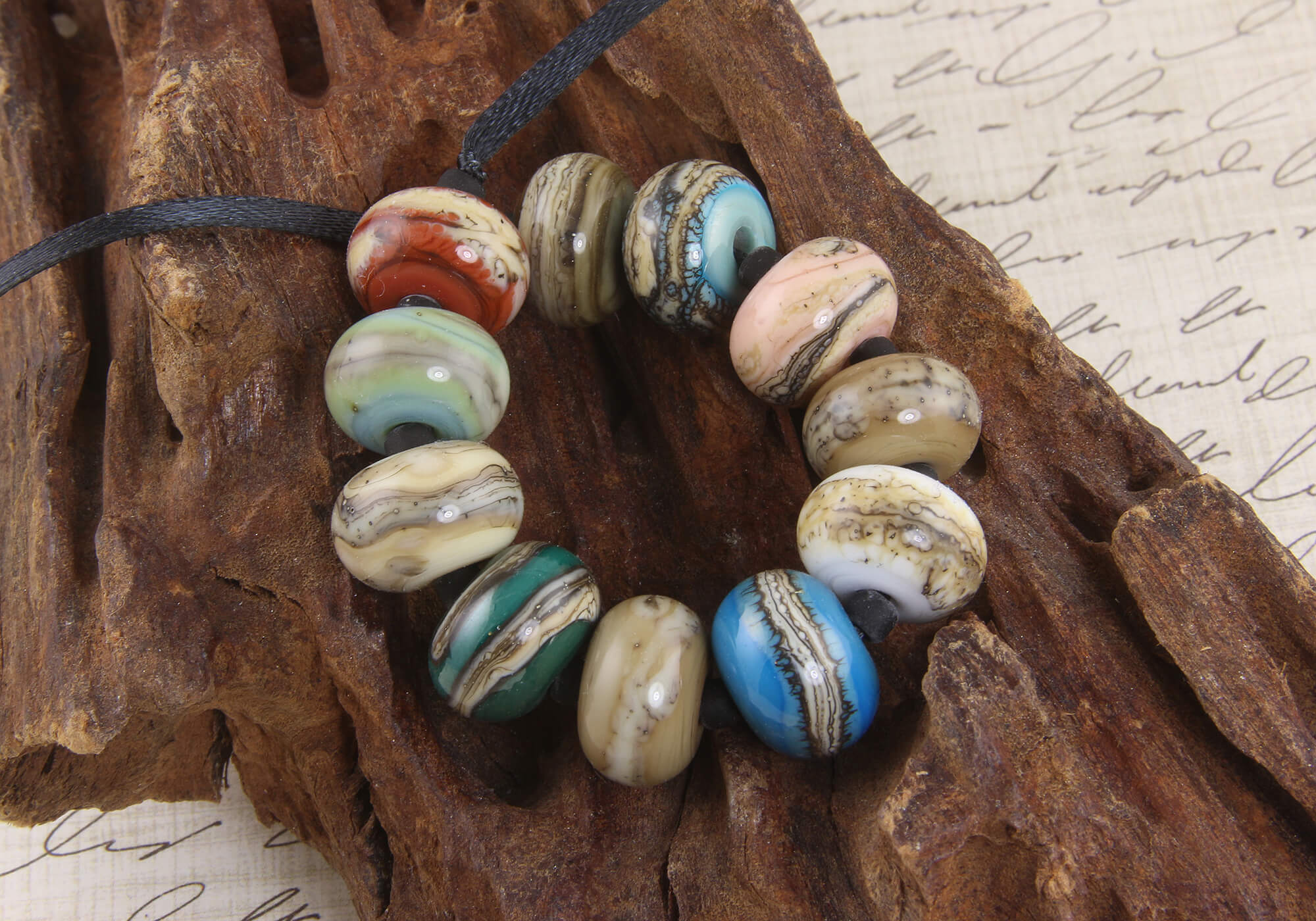 Handmade Organic Silvered Ivory Lampwork Glass Beads Set - 50pcs for Jewelry Making, DIY Crafts, Necklace & Bracelet Designs - Perfect for Bohemian, Vintage & Wedding Accessories
