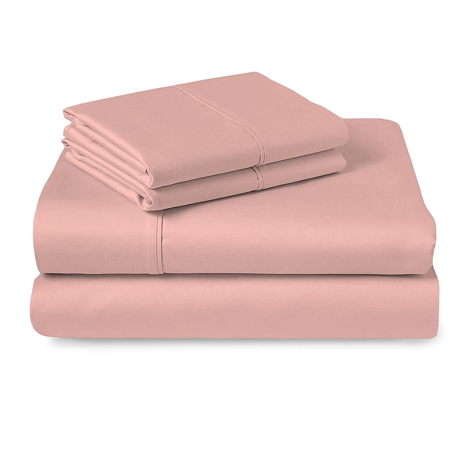 400 Thread Count 100% Long Staple Cotton Satin King Sheet Set - Ultra Soft 4pc Bedding with Deep Pockets (Fits 15