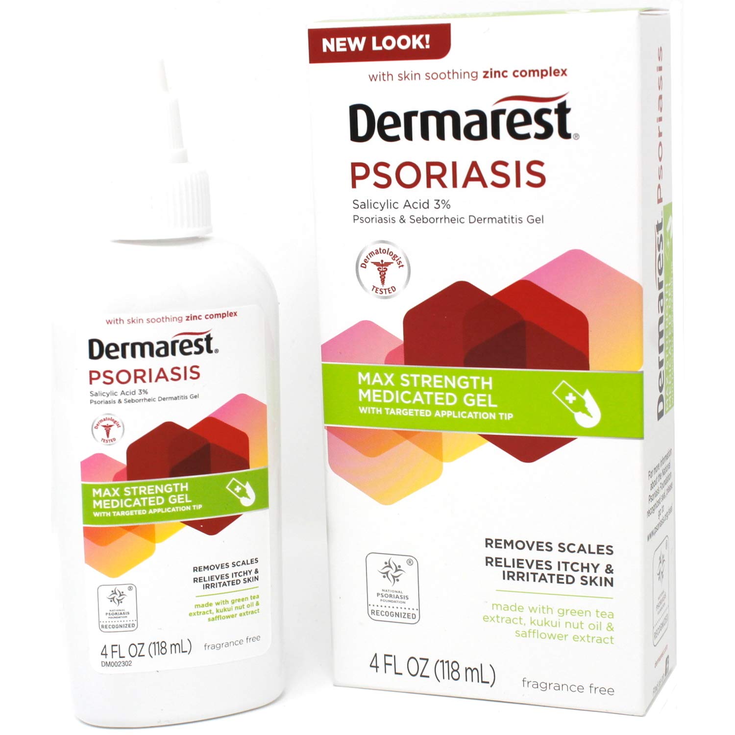 Dermarest Psoriasis Medicated Treatment Gel for Scalp & Body - 4 oz Fl Oz - Fast Itch & Flake Relief - Dermatologist Recommended for Dry, Irritated Skin - Use After Shower or Before Bedtime