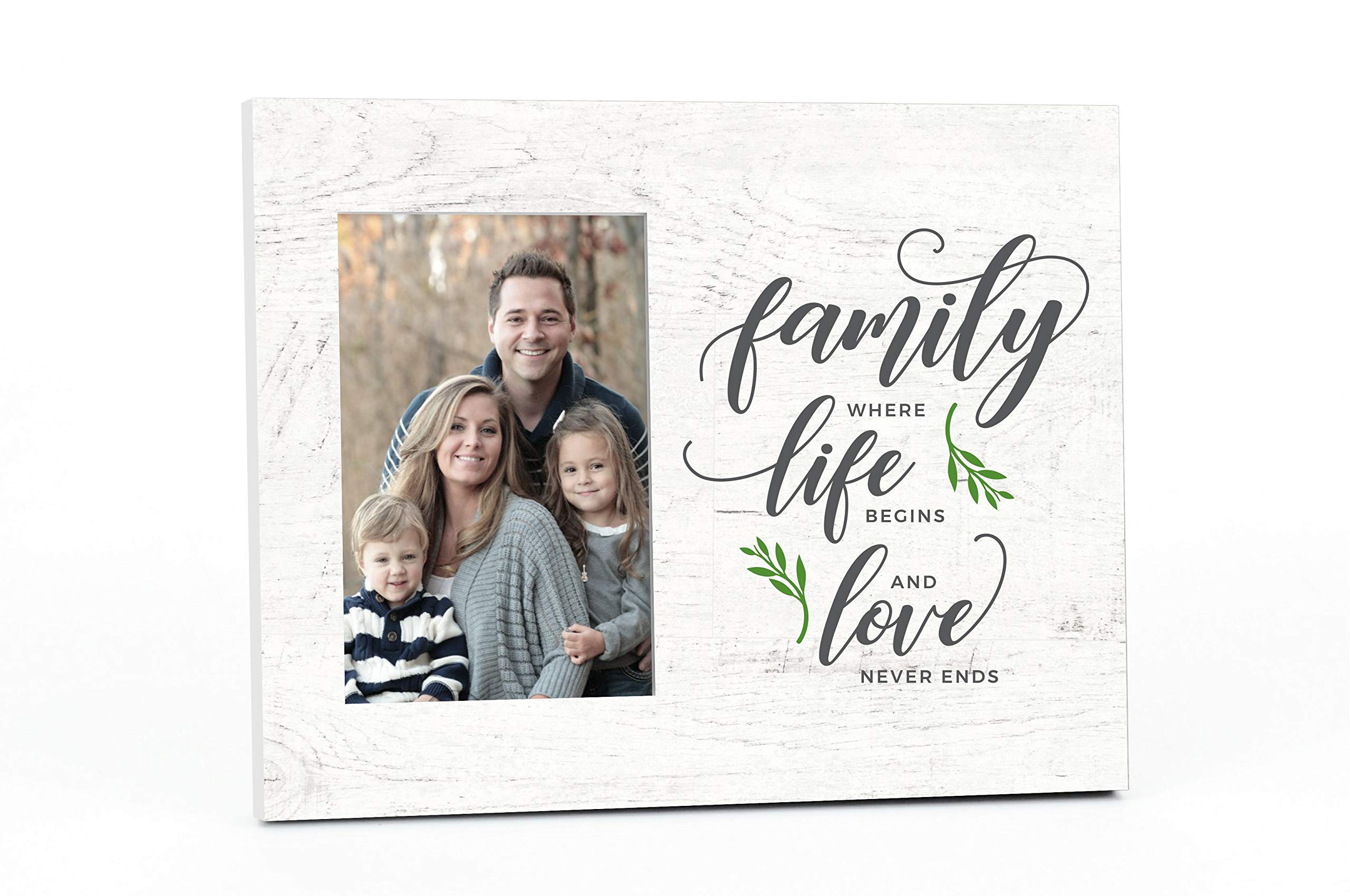 Family Where Life Begins And Love Never Ends 4x6 Picture Frame - Perfect for Home Decor, Wall Display & Cherished Memories