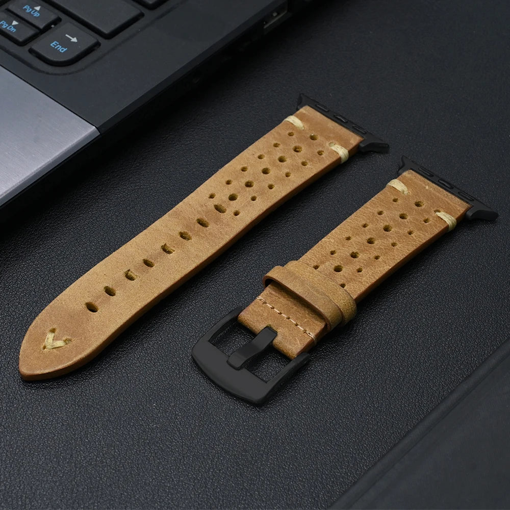 Enzo Classic Genuine Leather Watch Band - Premium Replacement Strap for Smartwatches & Traditional Watches | Perfect for Business, Casual & Formal Occasions